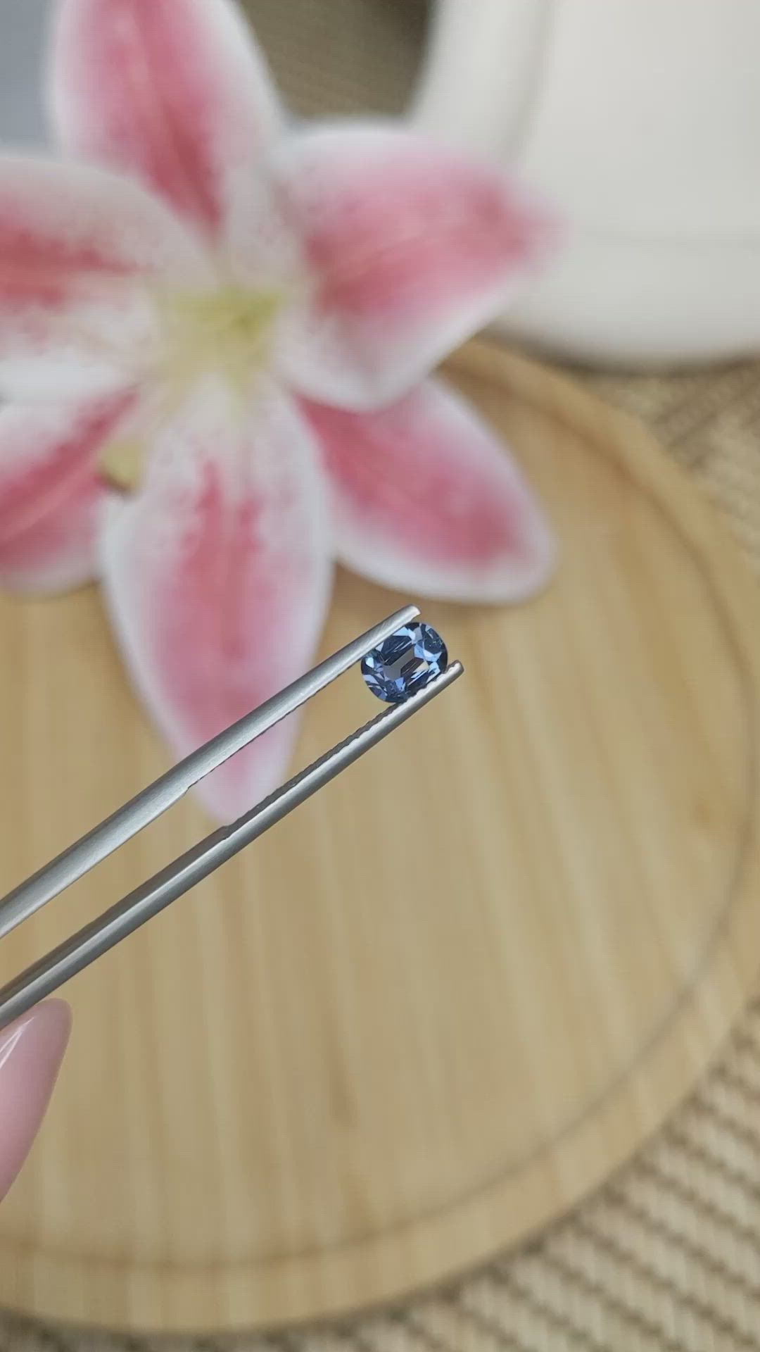 0.71 Ct. Blue Spinel from Ceylon (Sri Lanka) Size Video