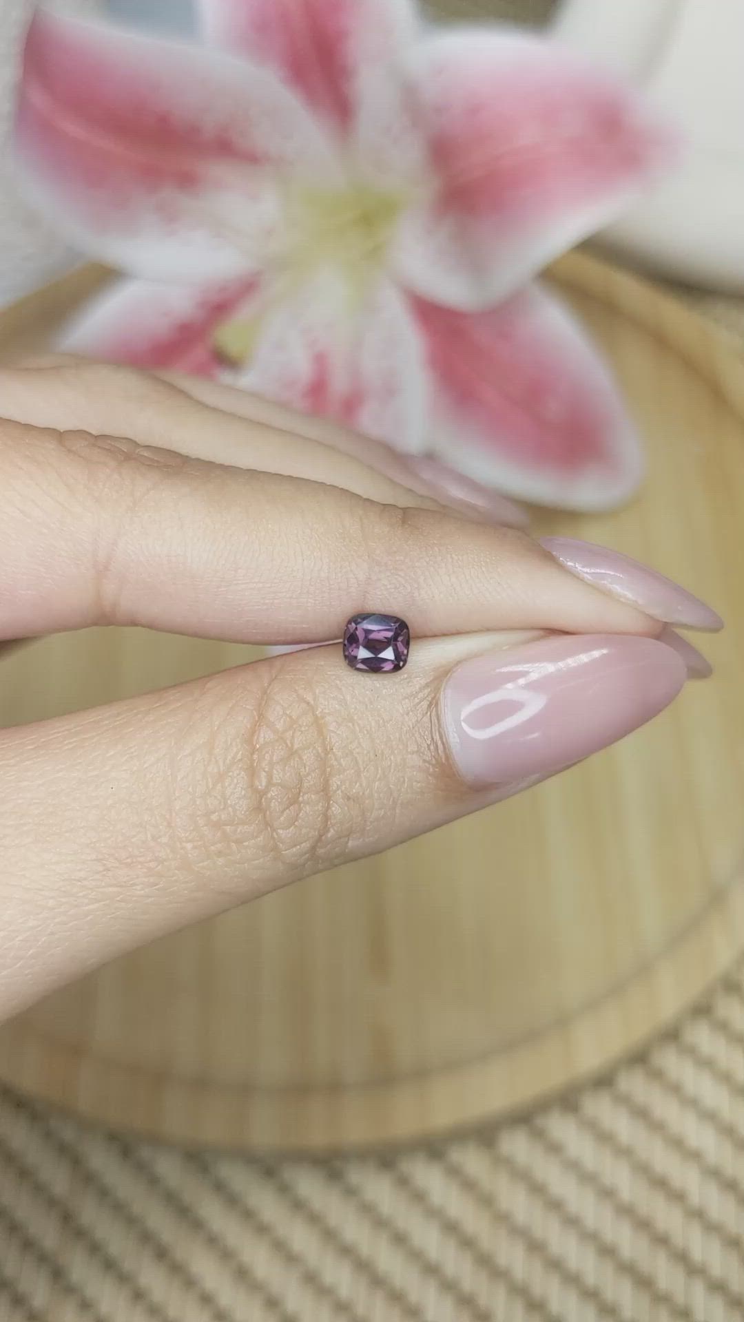 0.67 Ct. Pinkish Purple Spinel from Ceylon (Sri Lanka) Size Video