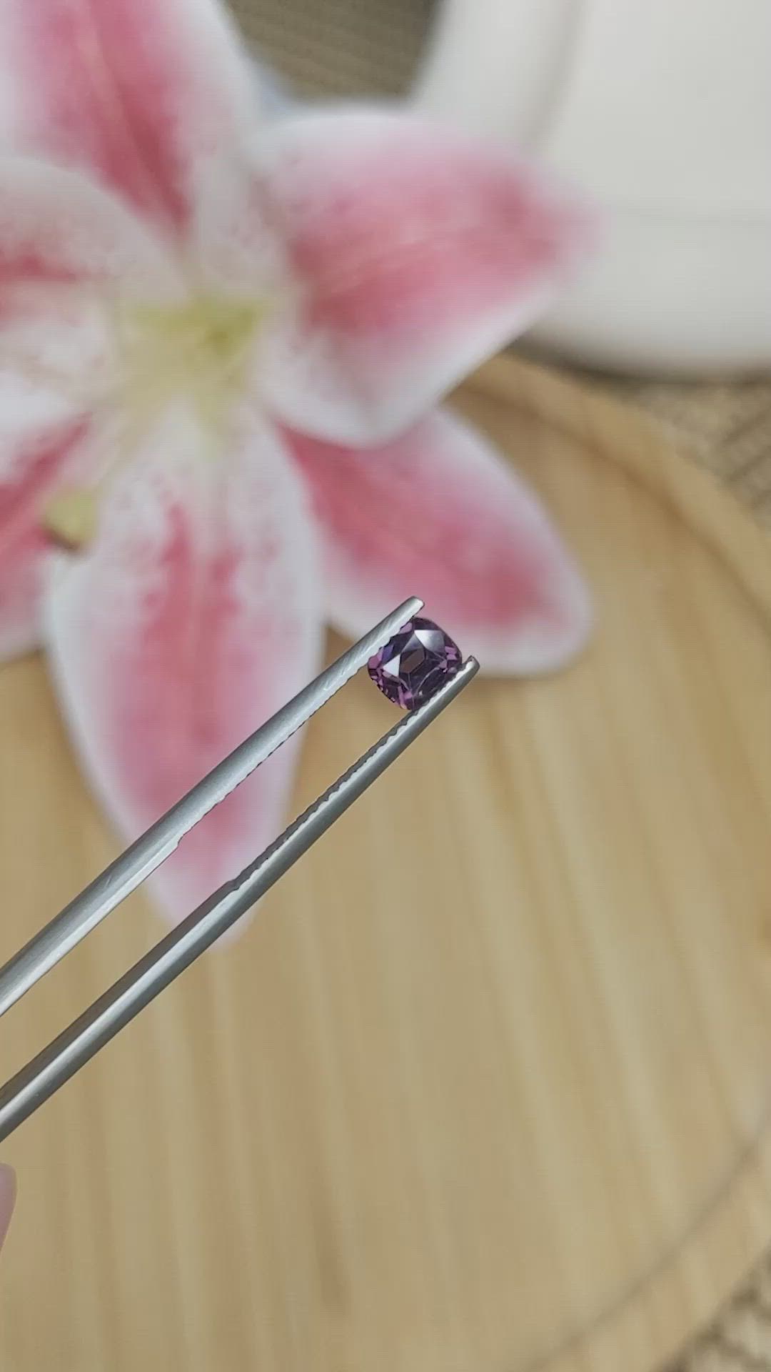 0.67 Ct. Pinkish Purple Spinel from Ceylon (Sri Lanka) Size Video