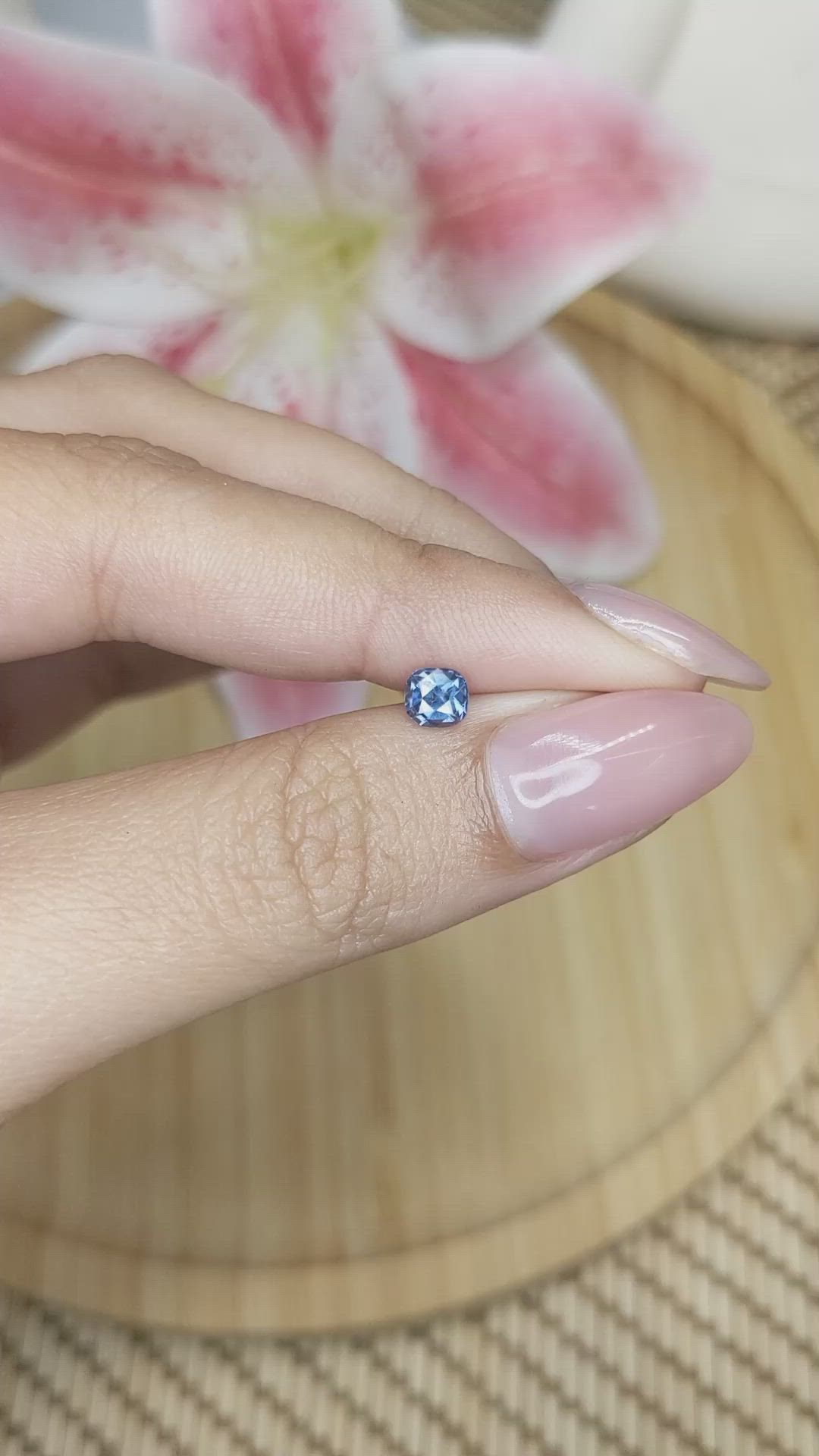 0.53 Ct. Blue Spinel from Ceylon (Sri Lanka) Size Video