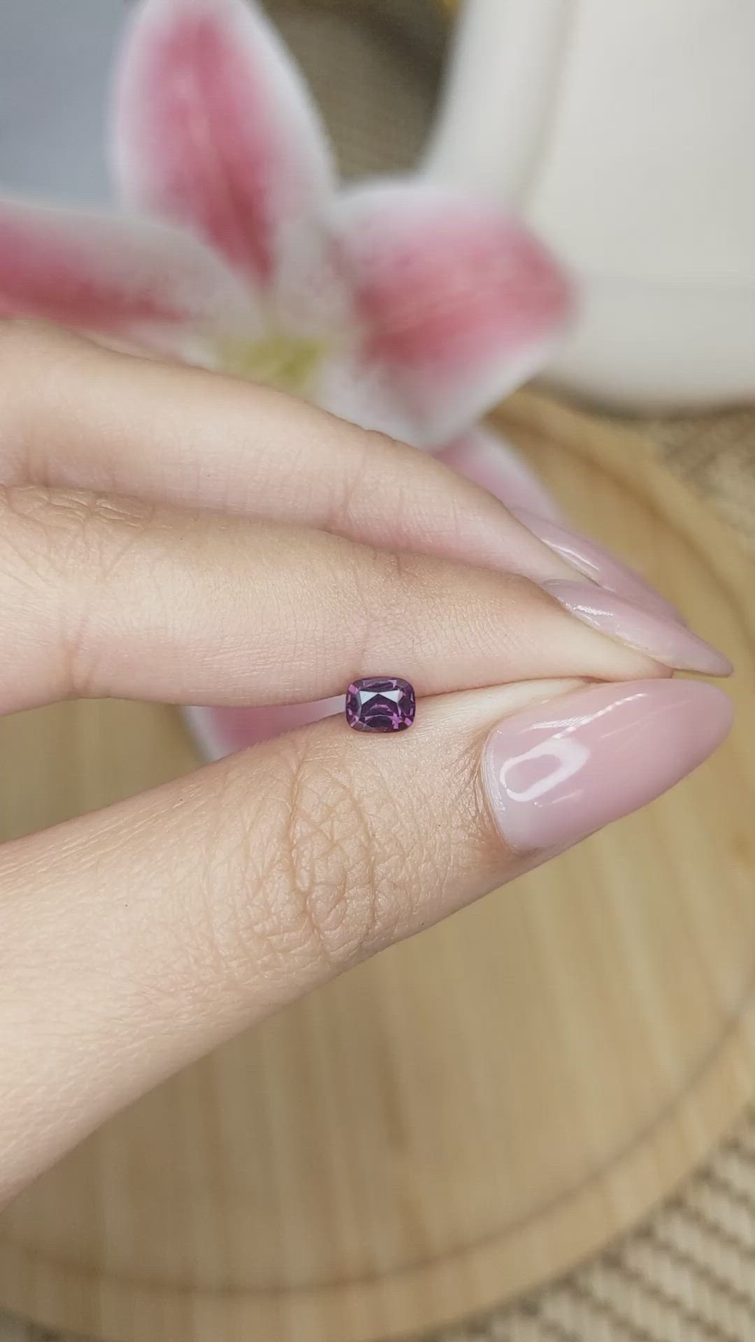0.52 Ct. Pinkish Purple Spinel from Ceylon (Sri Lanka) Size Video