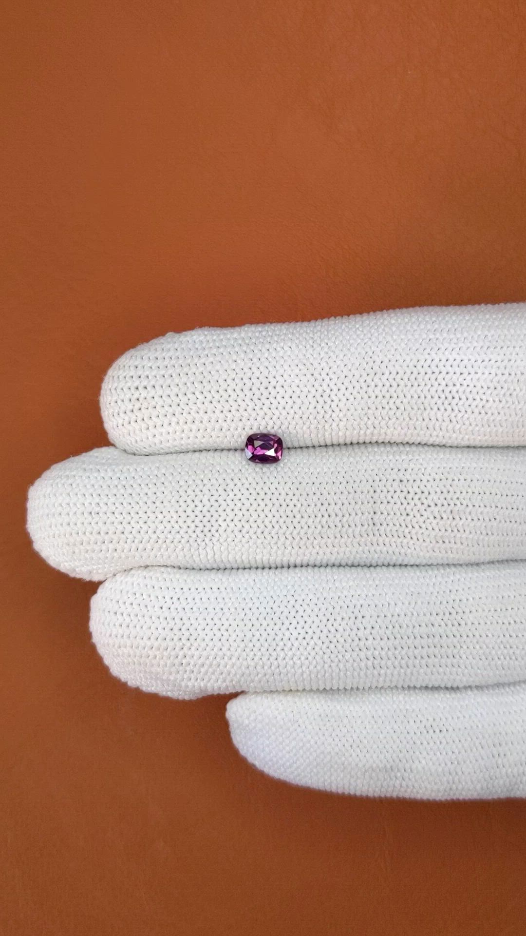 0.52 Ct. Pinkish Purple Spinel from Ceylon (Sri Lanka) Size Video