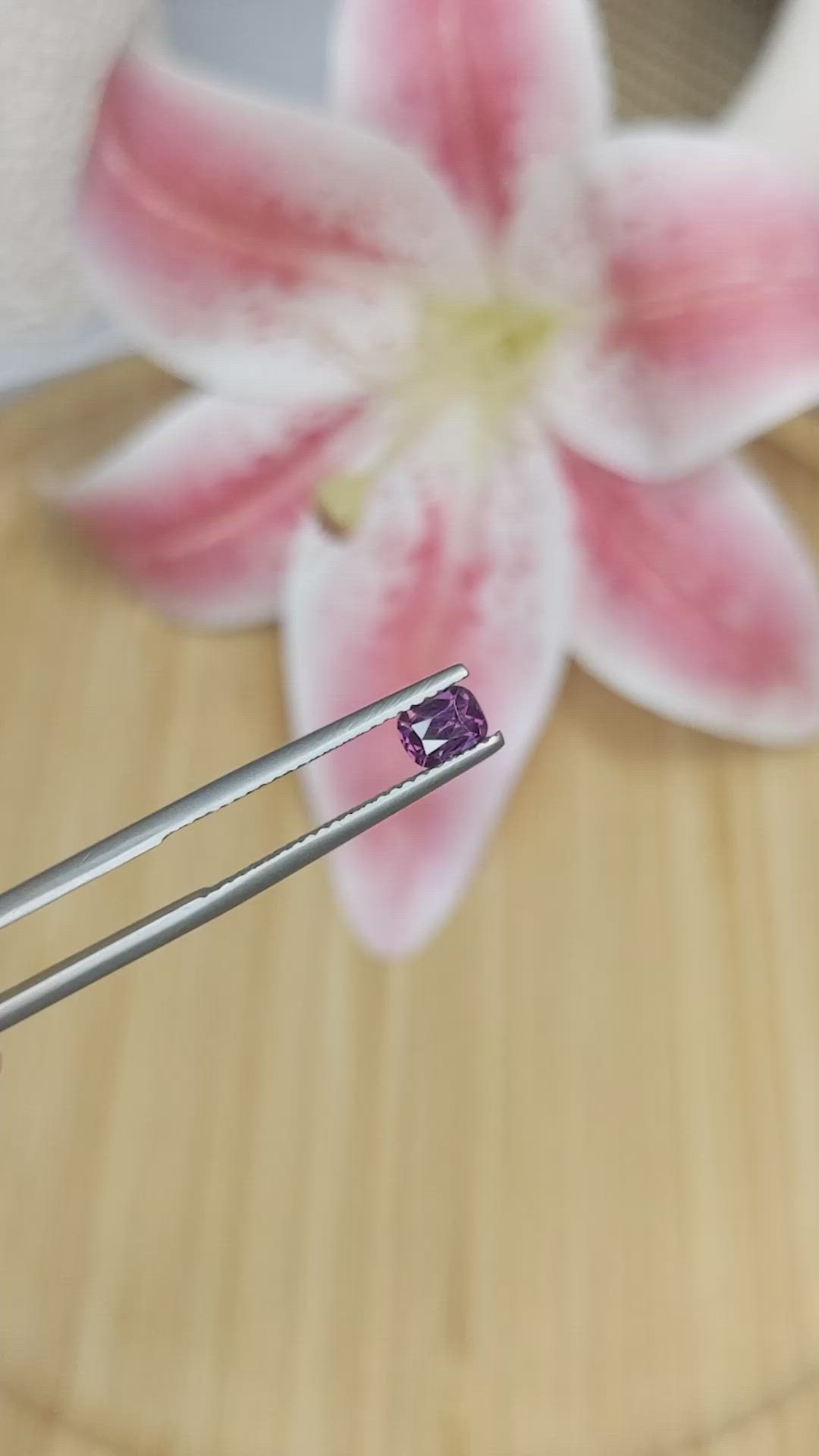 0.52 Ct. Pinkish Purple Spinel from Ceylon (Sri Lanka) Size Video