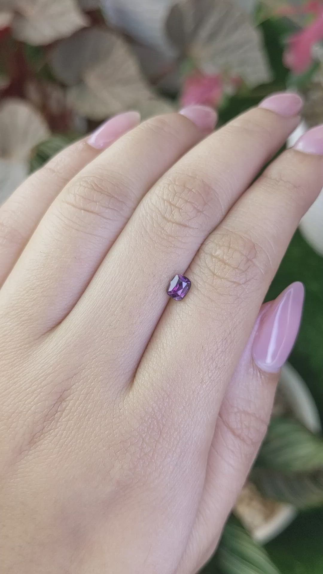 0.52 Ct. Pinkish Purple Spinel from Ceylon (Sri Lanka) Size Video