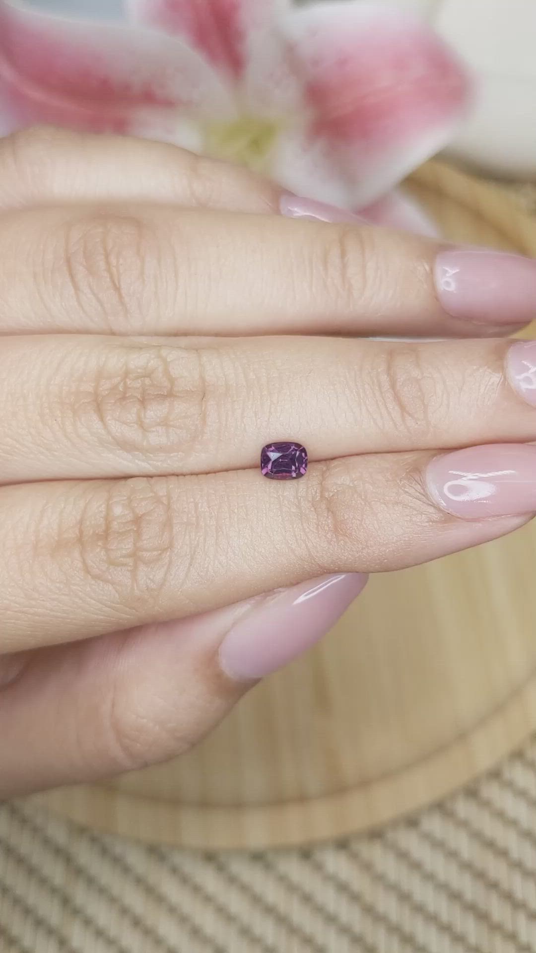 0.52 Ct. Pinkish Purple Spinel from Ceylon (Sri Lanka) Size Video