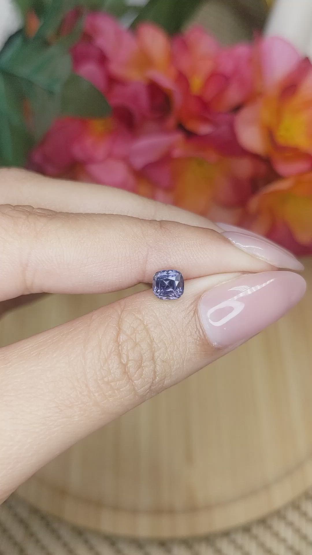 0.87 Ct. Purple Spinel from Ceylon (Sri Lanka) Size Video