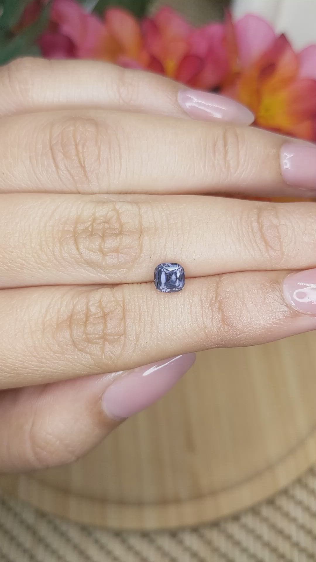 0.87 Ct. Purple Spinel from Ceylon (Sri Lanka) Size Video