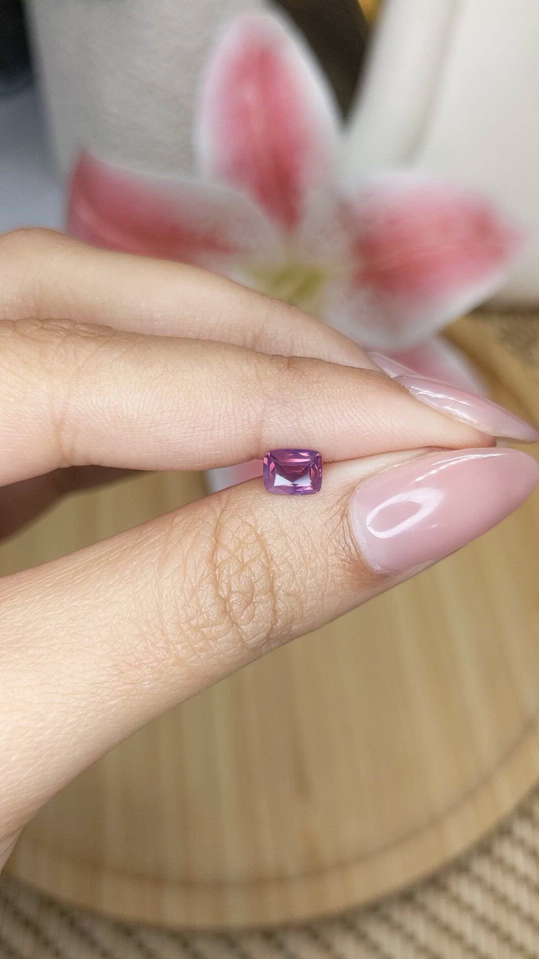 0.66 Ct. Pink Spinel from Ceylon (Sri Lanka) Size Video