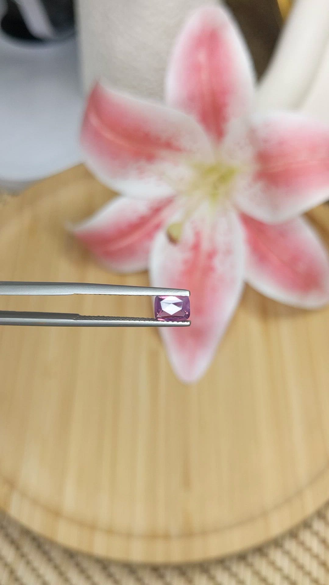 0.66 Ct. Pink Spinel from Ceylon (Sri Lanka) Size Video
