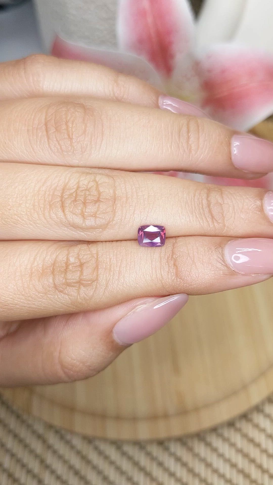 0.66 Ct. Pink Spinel from Ceylon (Sri Lanka) Size Video