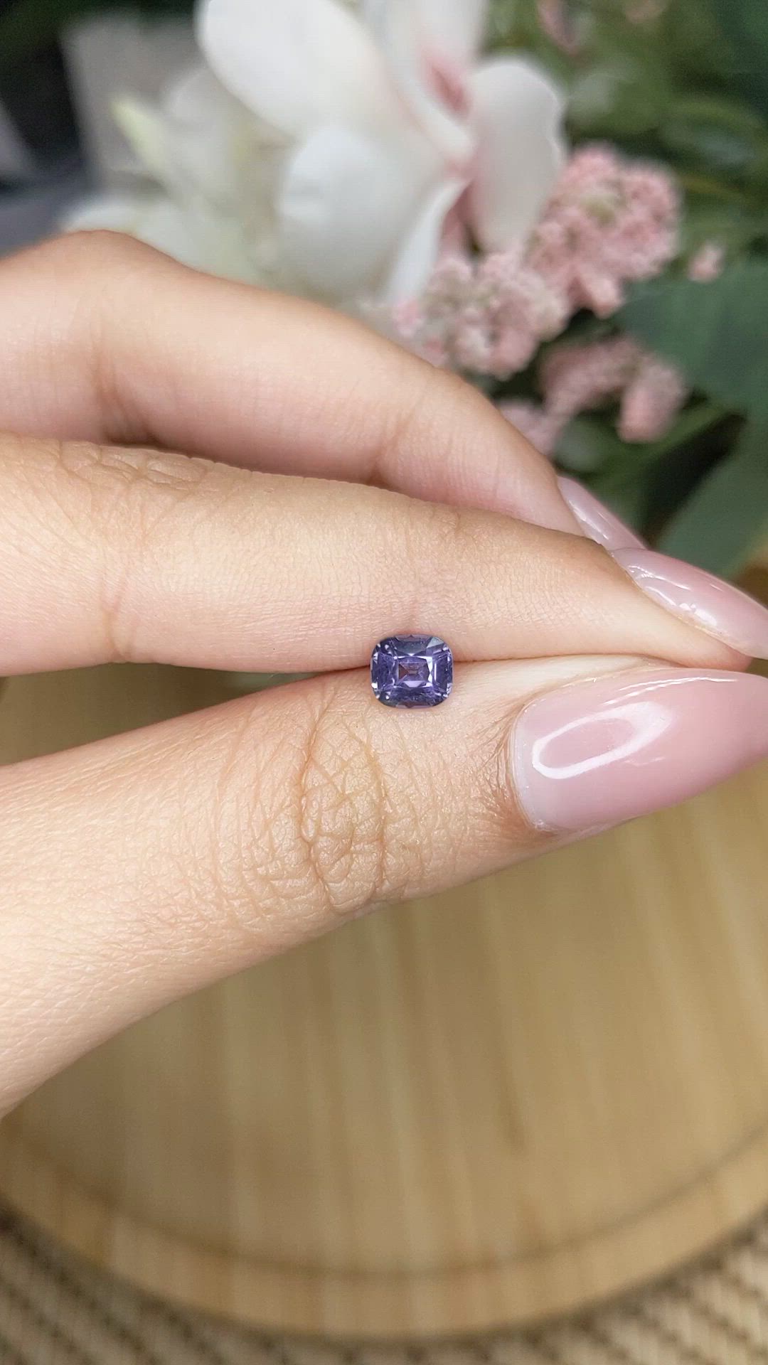 0.74 Ct. Purple Spinel from Ceylon (Sri Lanka) Size Video