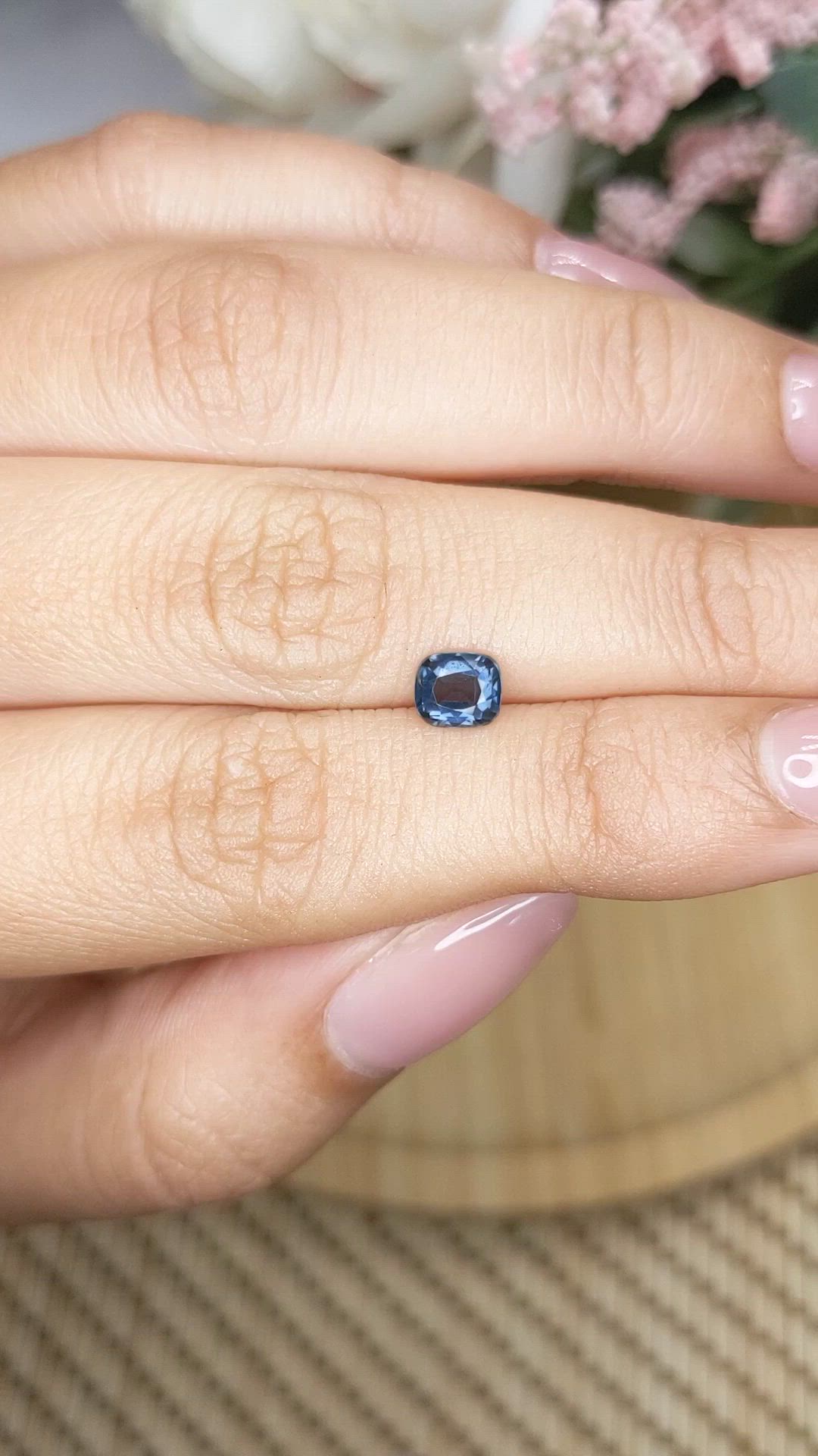 0.65 Ct. Blue Spinel from Ceylon (Sri Lanka) Size Video