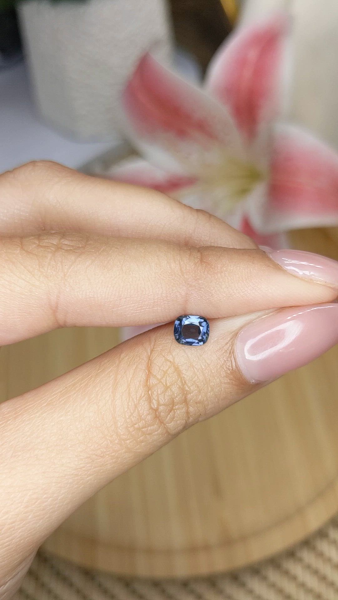 0.65 Ct. Blue Spinel from Ceylon (Sri Lanka) Size Video
