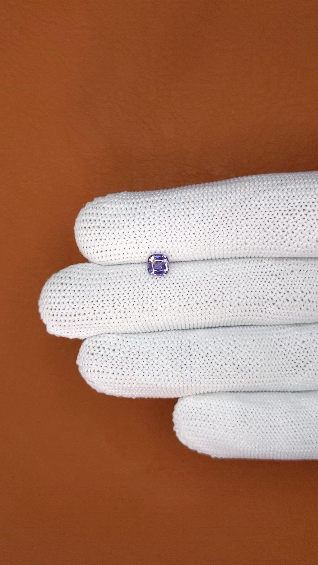 0.62 Ct. Purple Spinel from Ceylon (Sri Lanka) Size Video