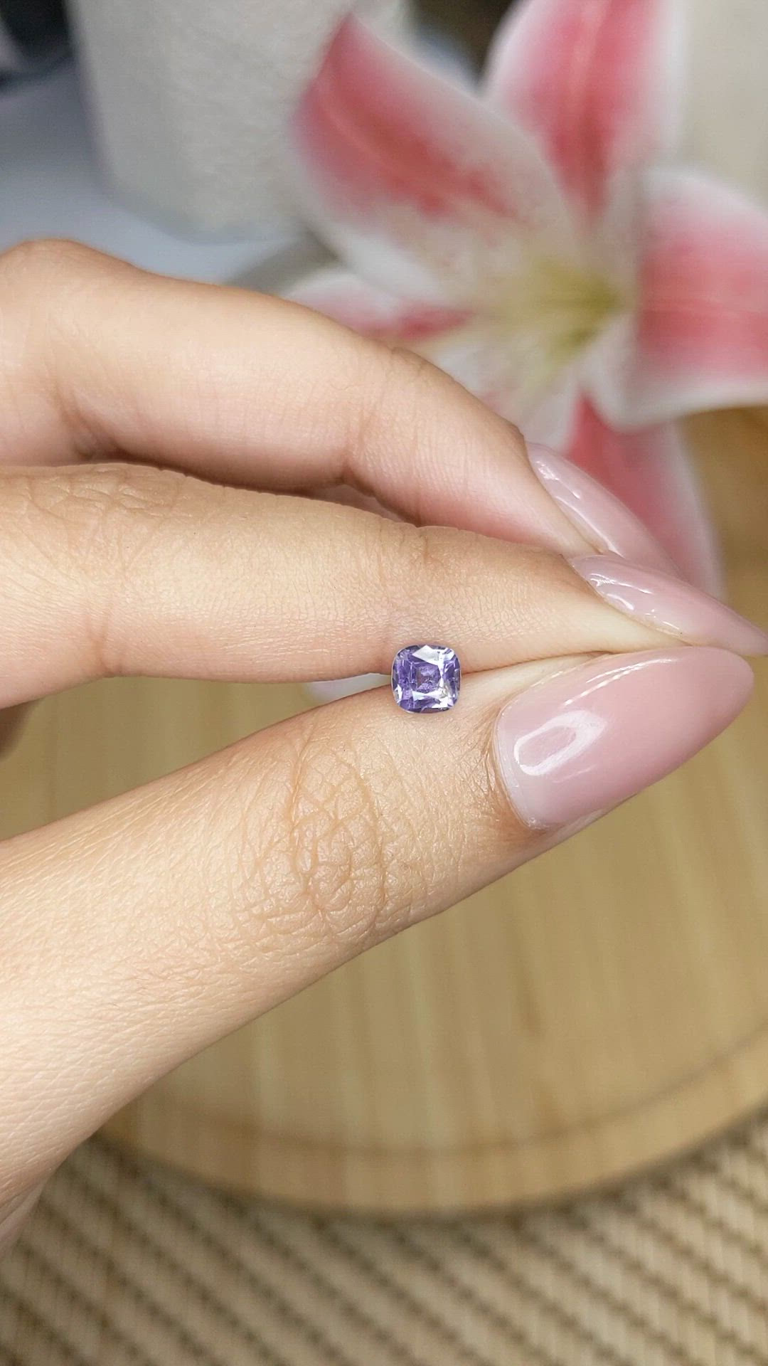 0.62 Ct. Purple Spinel from Ceylon (Sri Lanka) Size Video