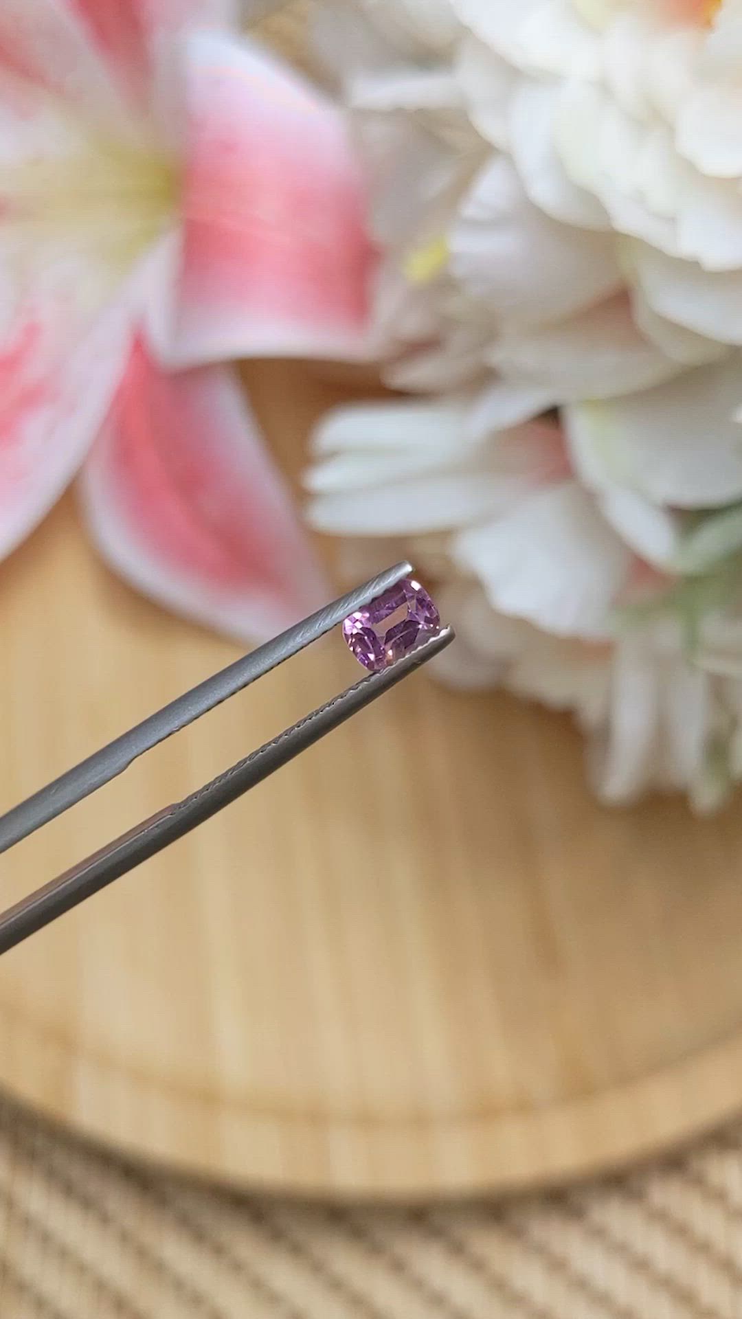 0.65 Ct. Pink Spinel from Ceylon (Sri Lanka) Size Video