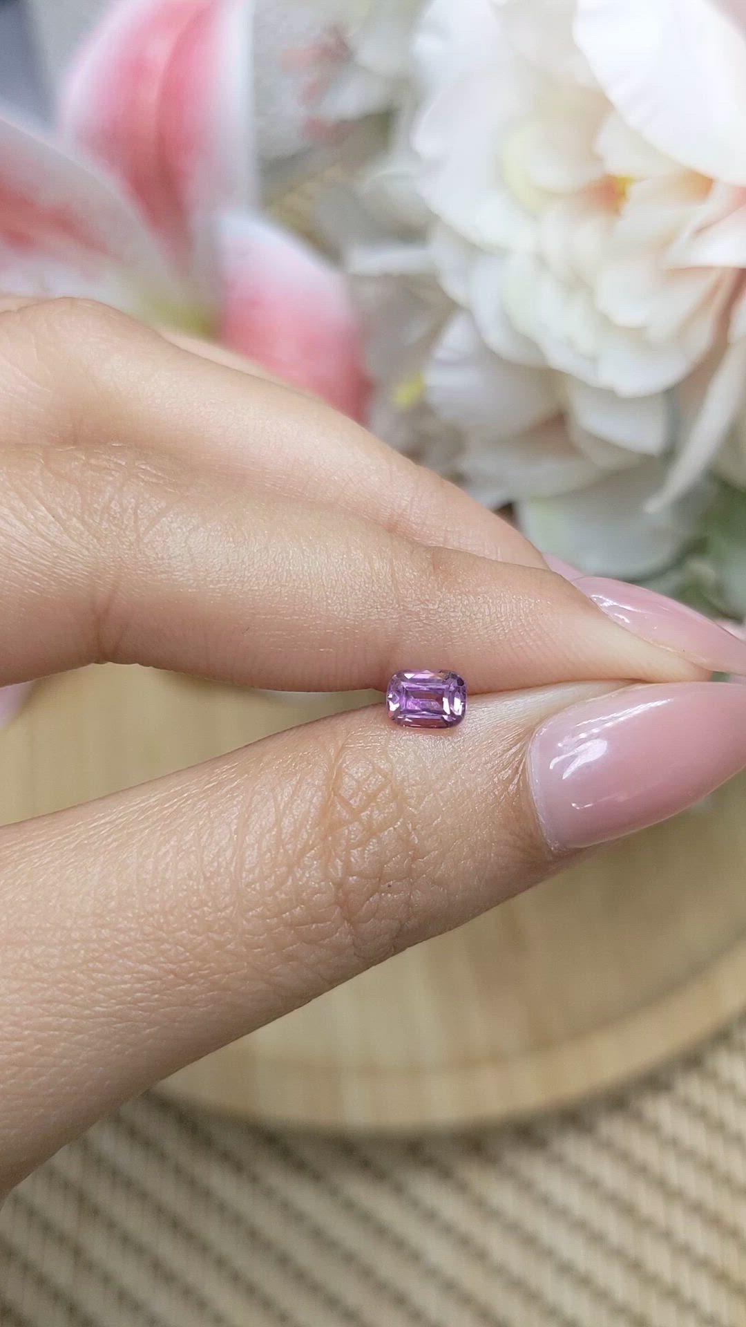 0.65 Ct. Pink Spinel from Ceylon (Sri Lanka) Size Video