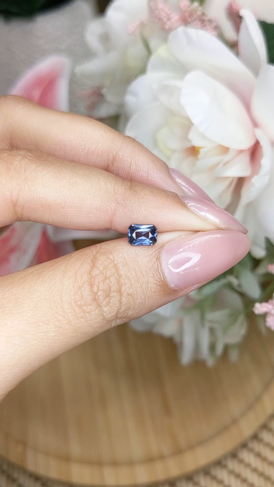 0.59 Ct. Blue Spinel from Ceylon (Sri Lanka) Size Video