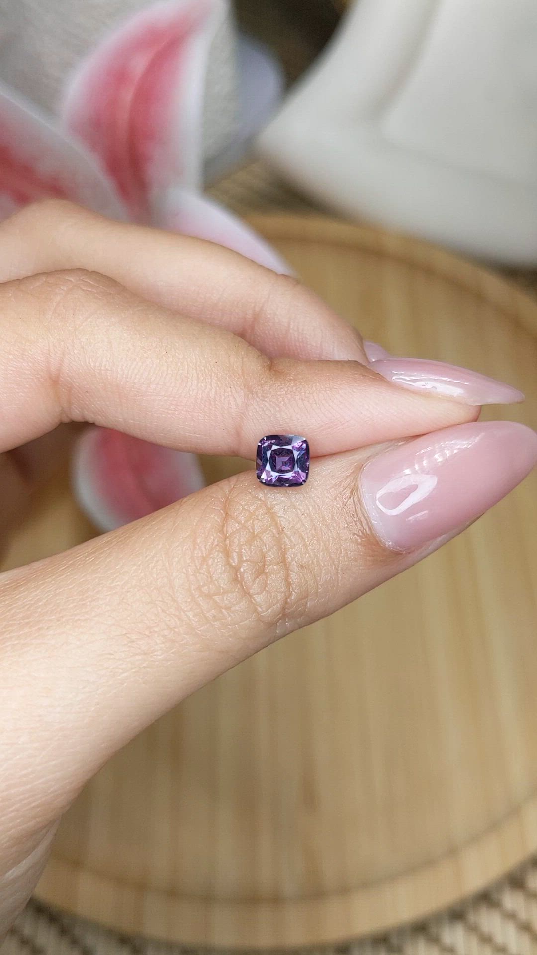 0.99 Ct. Purple Spinel from Ceylon (Sri Lanka) Size Video