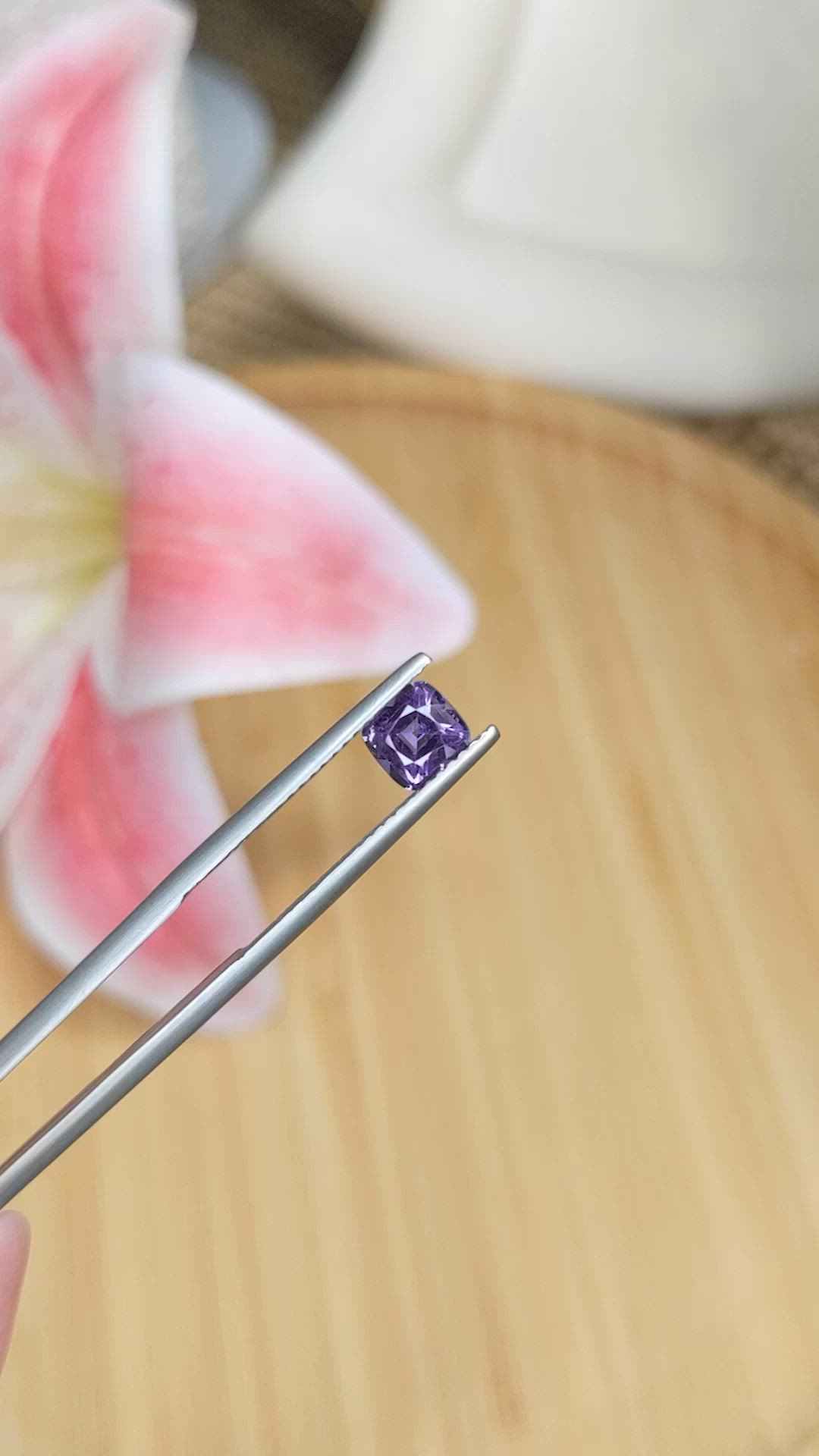 0.99 Ct. Purple Spinel from Ceylon (Sri Lanka) Size Video