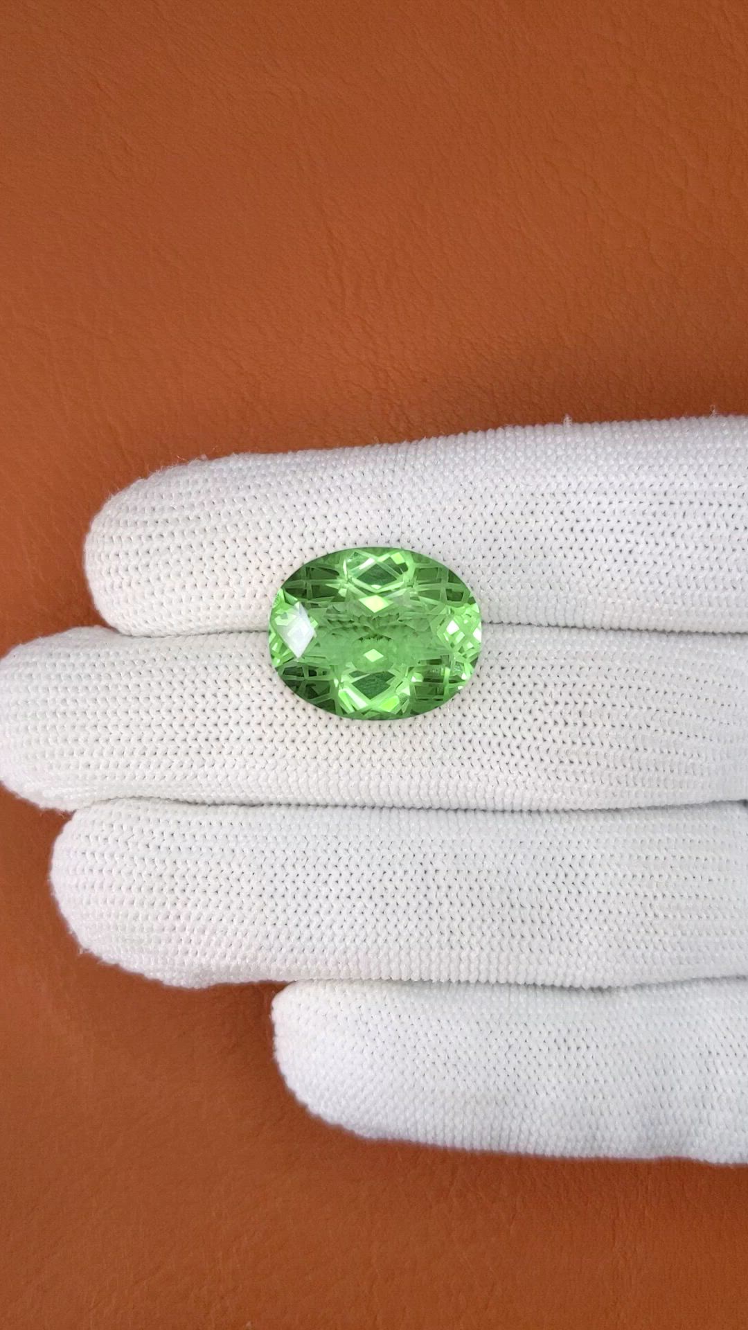 15.13 Ct. Green Prasiolite from Brazil Size Video