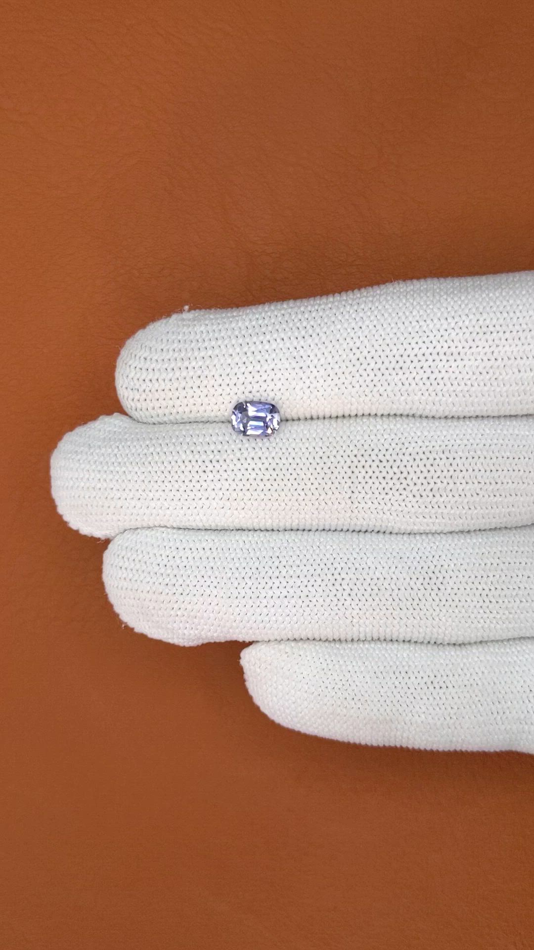 1.06 Ct. Purplish Blue Spinel from Ceylon (Sri Lanka) Size Video