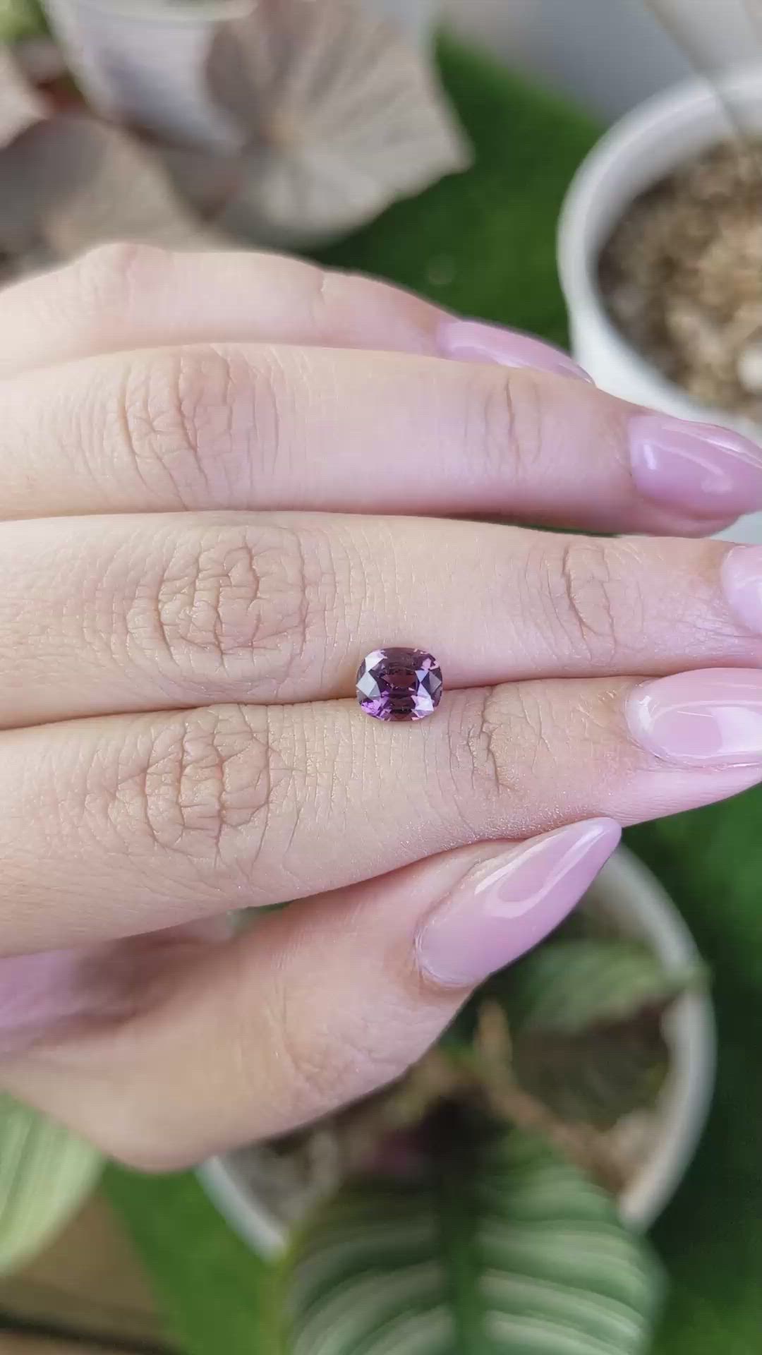 1.25 Ct. Purplish Pink Spinel from Ceylon (Sri Lanka) Size Video