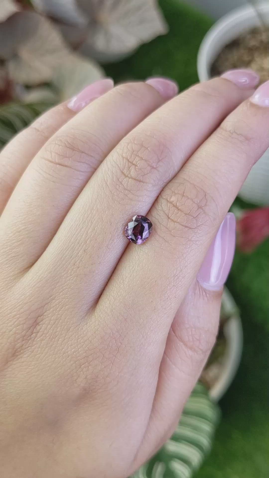 1.25 Ct. Purplish Pink Spinel from Ceylon (Sri Lanka) Size Video