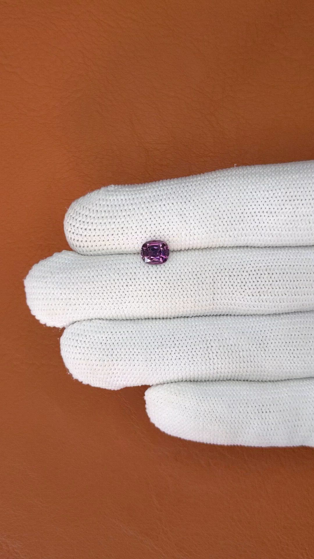 1.25 Ct. Purplish Pink Spinel from Ceylon (Sri Lanka) Size Video