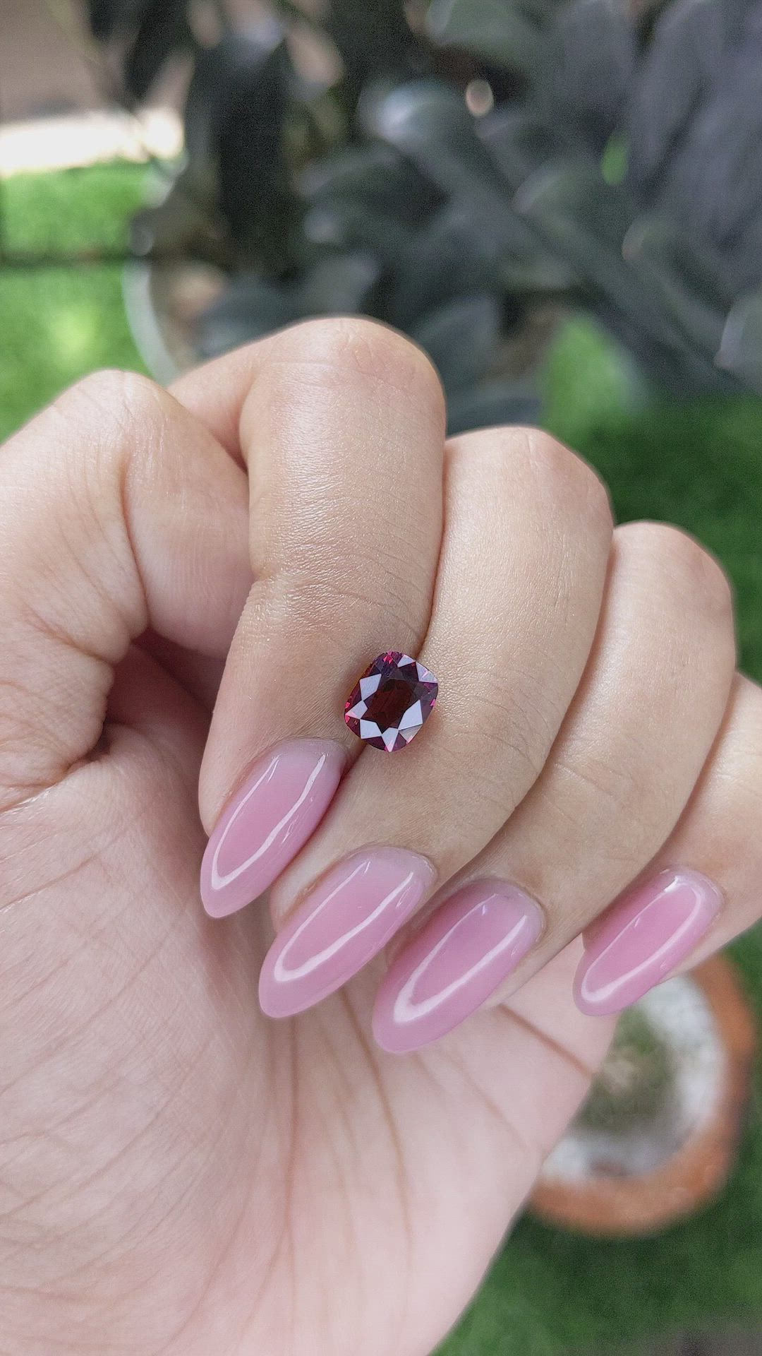 1.76 Ct. Pinkish Red Garnet Size Video