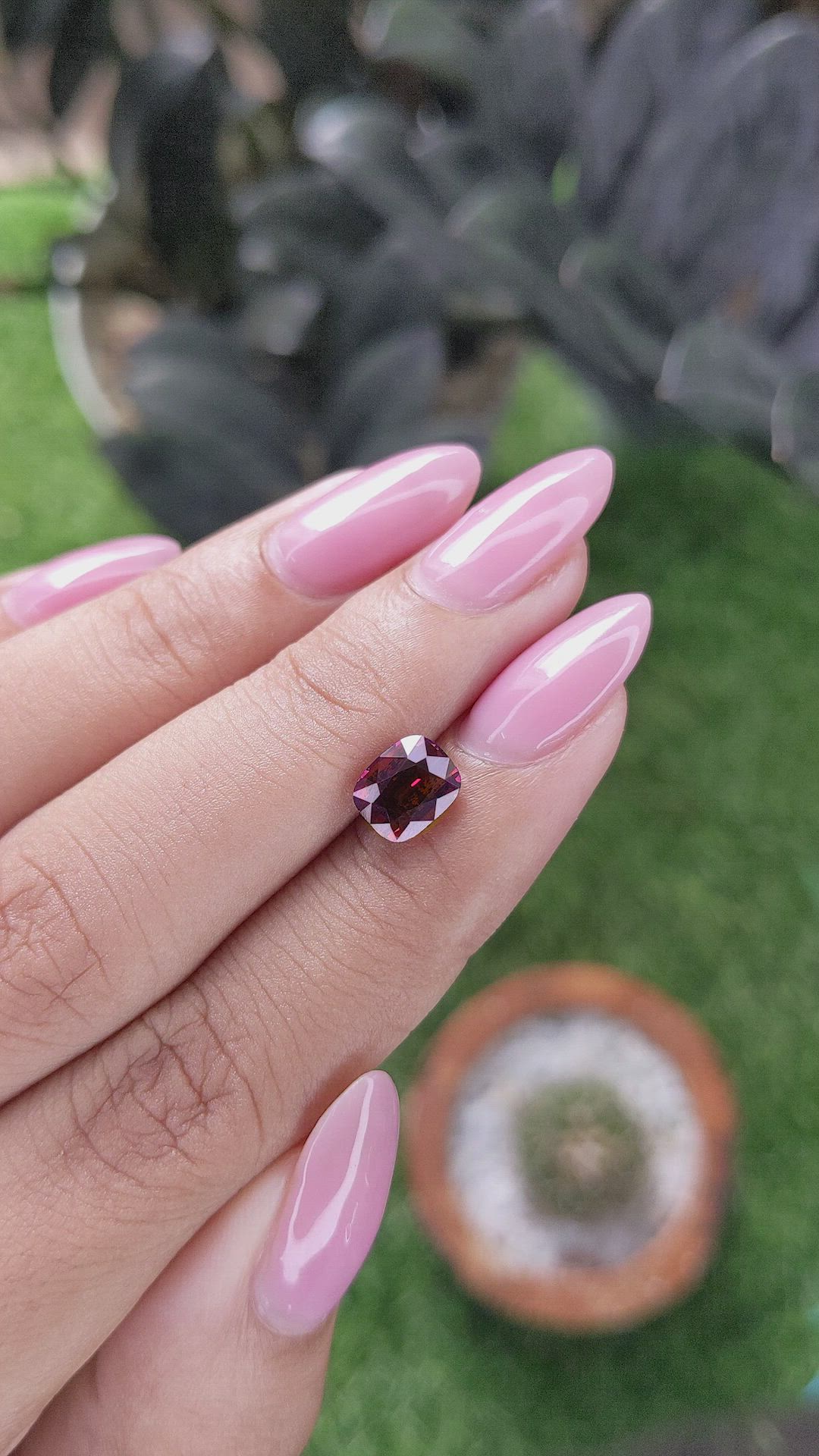 1.76 Ct. Pinkish Red Garnet Size Video