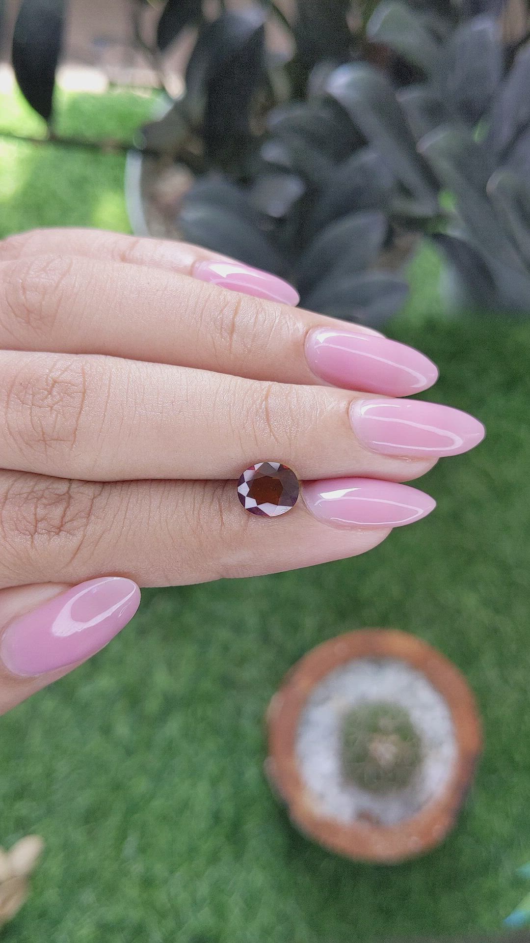 1.40 Ct. Orangish Red Garnet Size Video