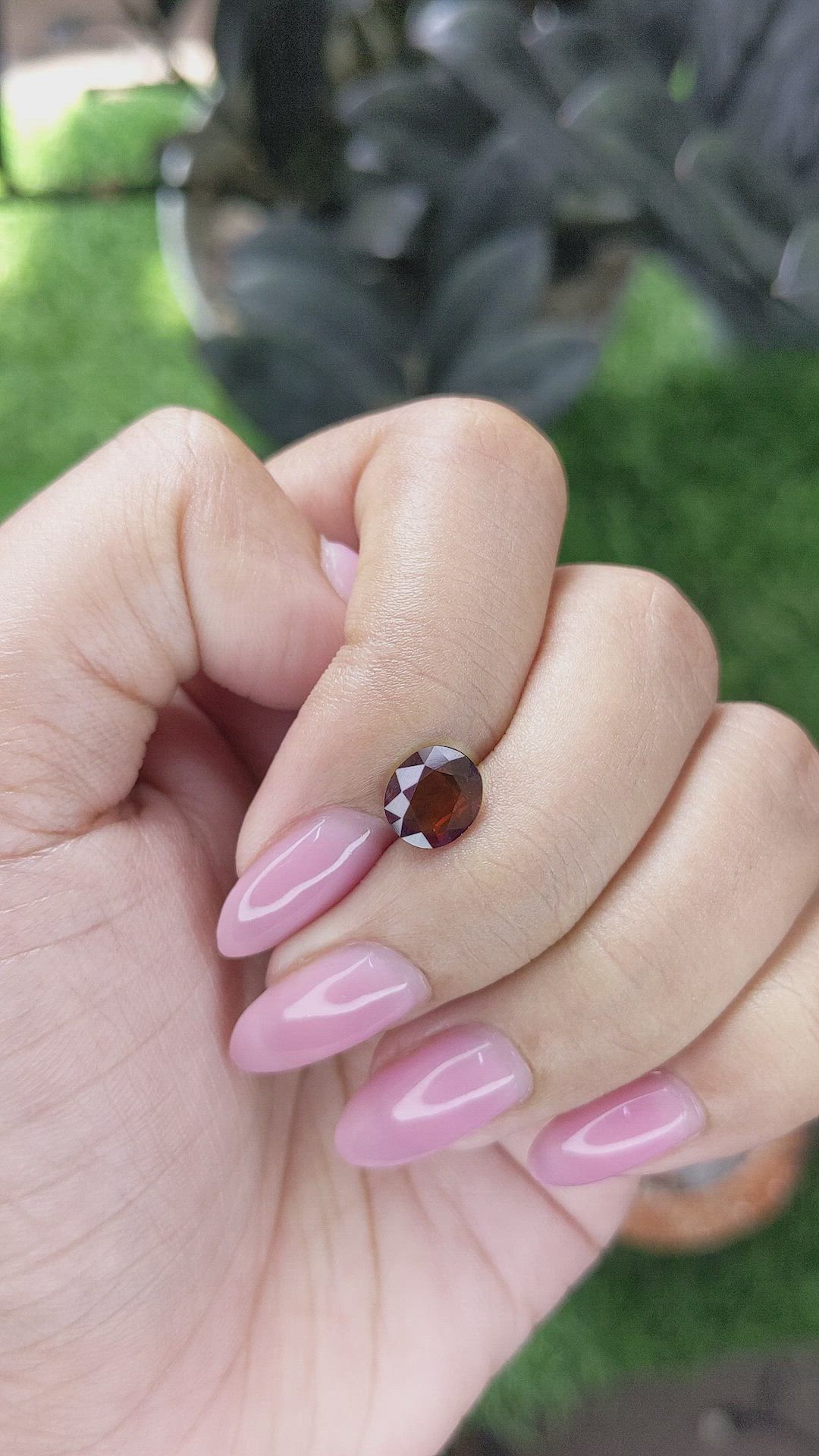1.40 Ct. Orangish Red Garnet Size Video