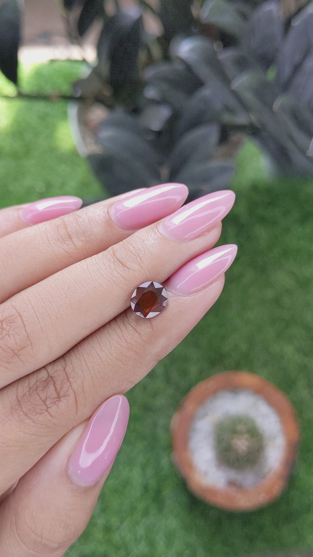 1.40 Ct. Orangish Red Garnet Size Video