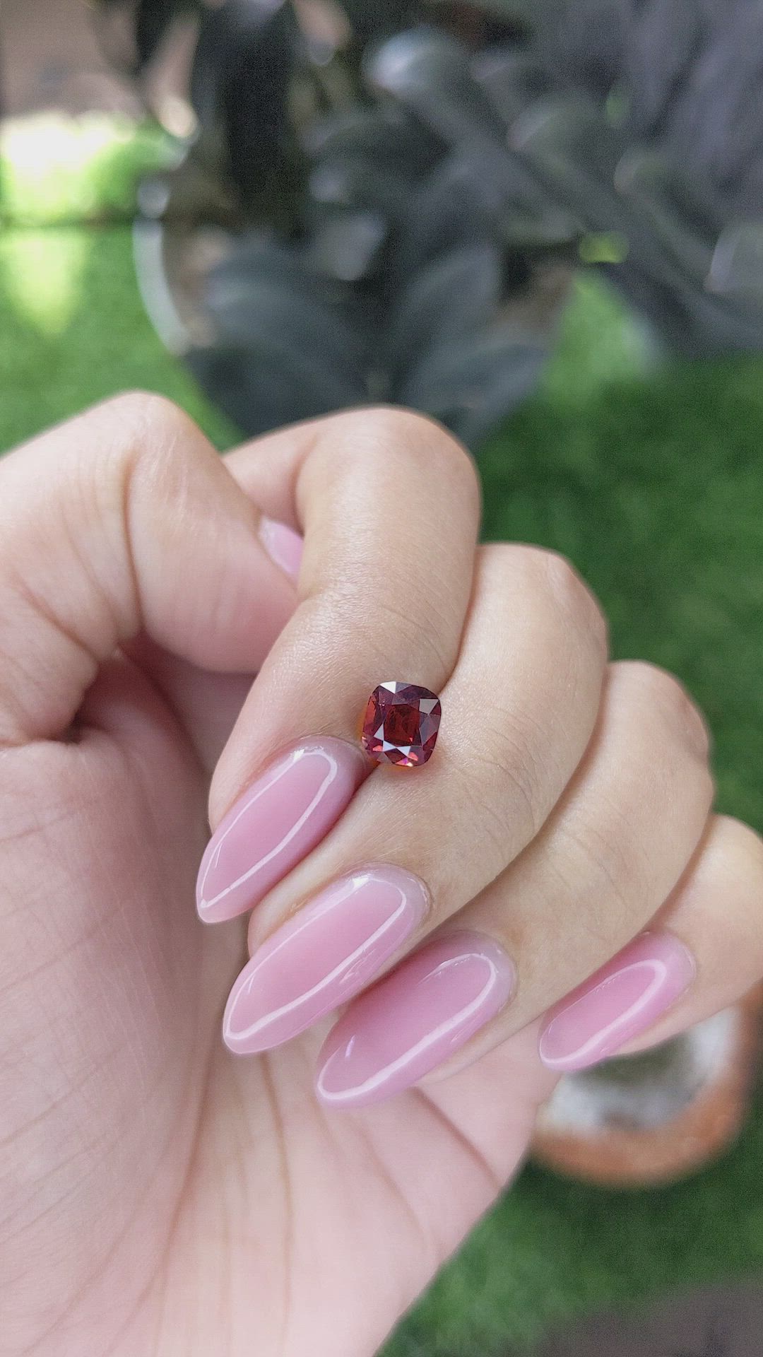 1.63 Ct. Pinkish Red Garnet Size Video