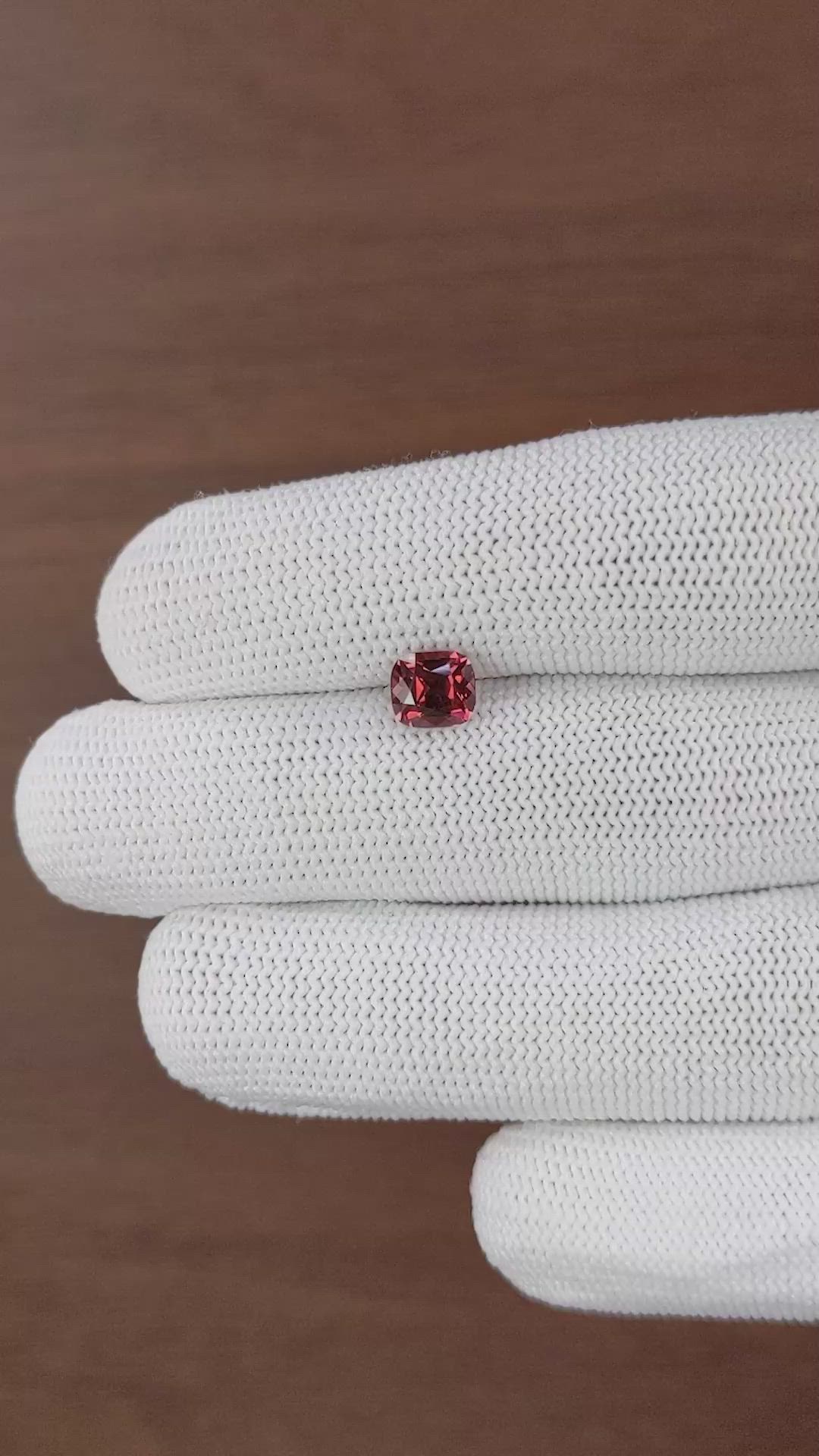 1.63 Ct. Pinkish Red Garnet Size Video