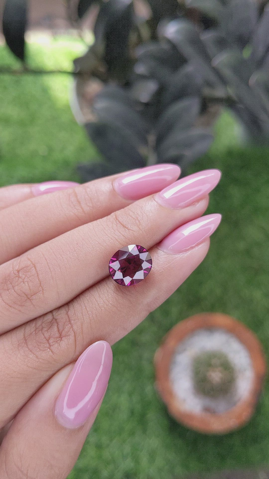 5.29 Ct. Purplish Pink Garnet Size Video