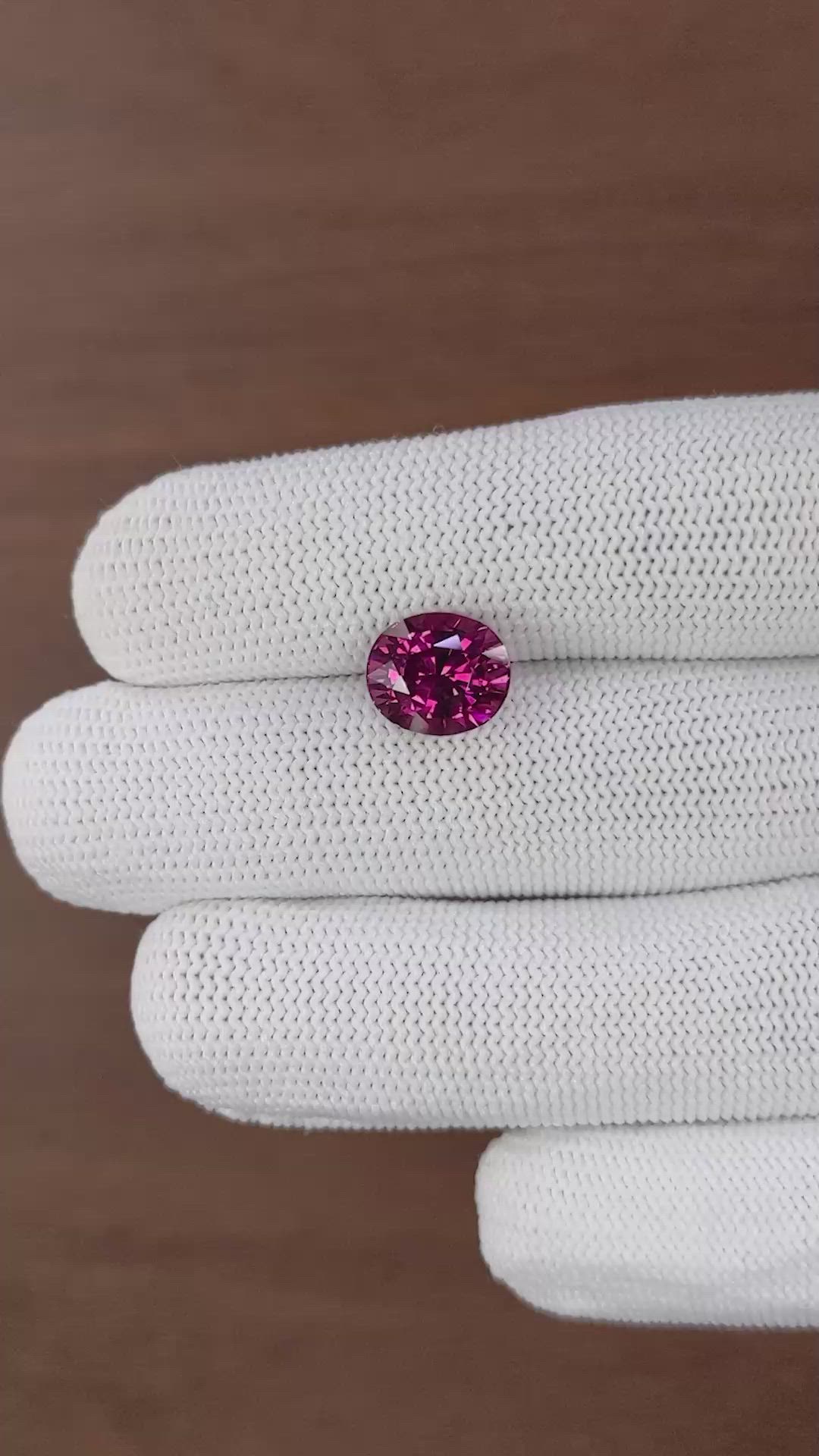 5.29 Ct. Purplish Pink Garnet Size Video