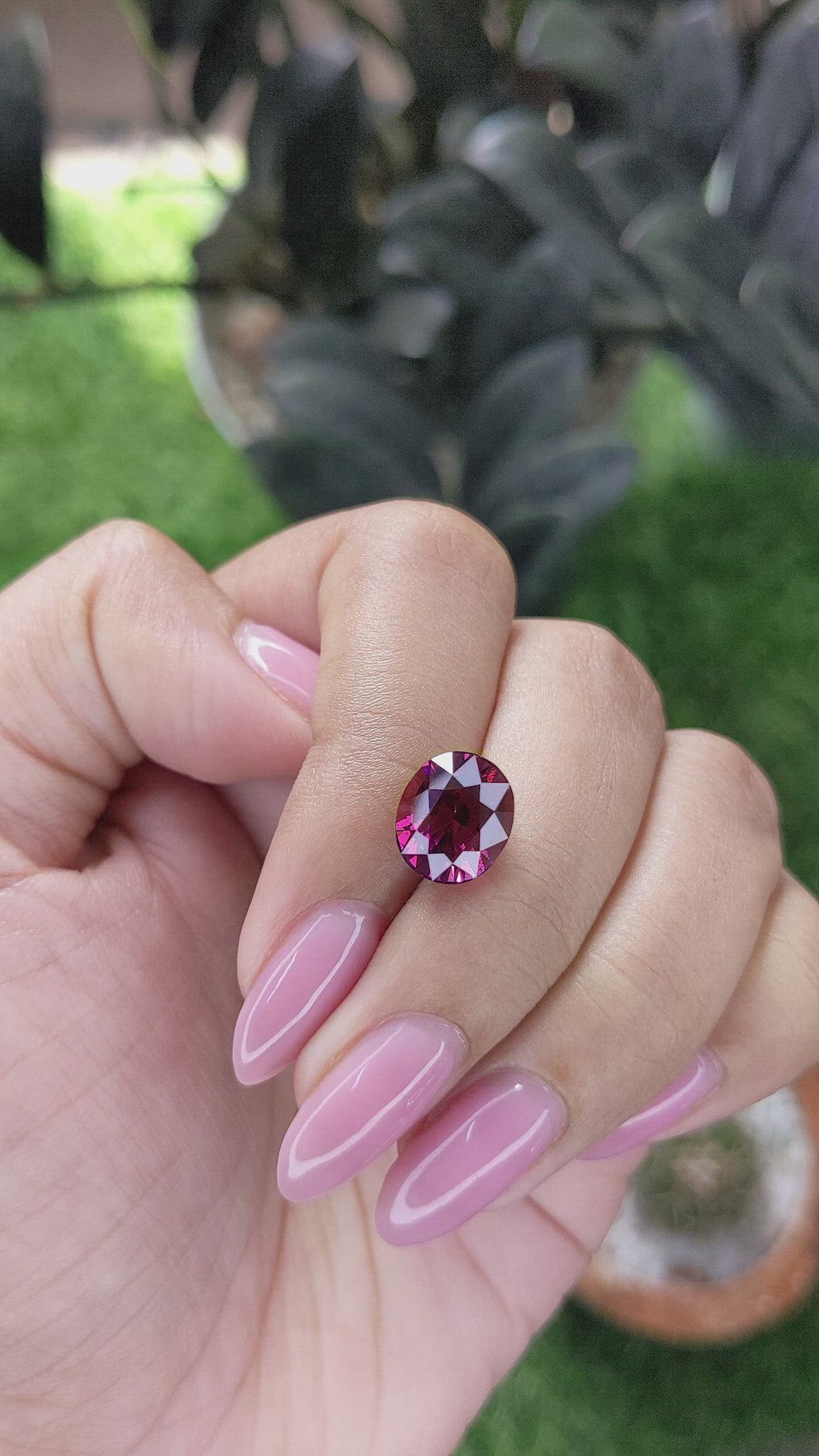 5.29 Ct. Purplish Pink Garnet Size Video