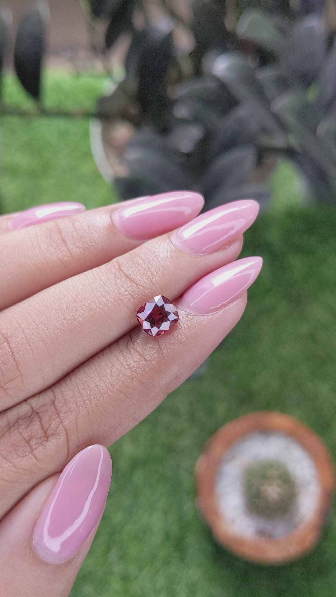 1.57 Ct. Reddish Brown Garnet Size Video