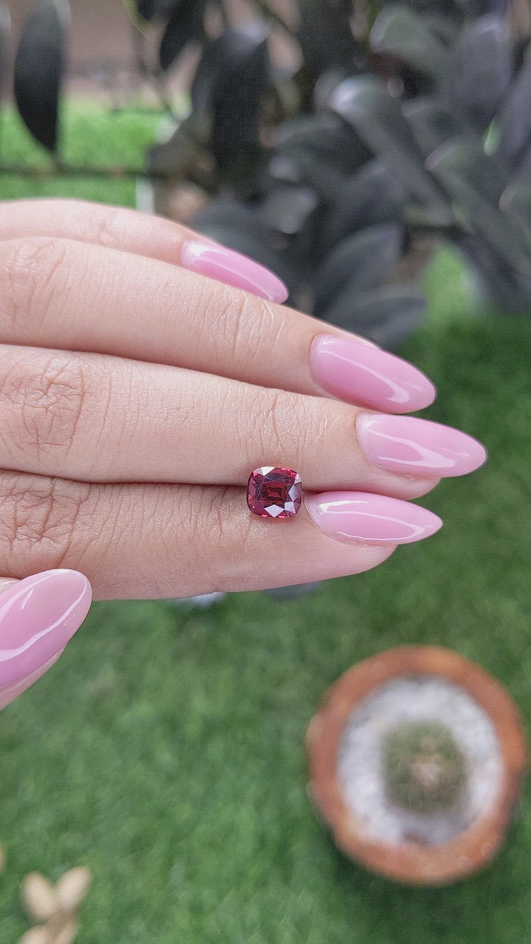 1.57 Ct. Reddish Brown Garnet Size Video