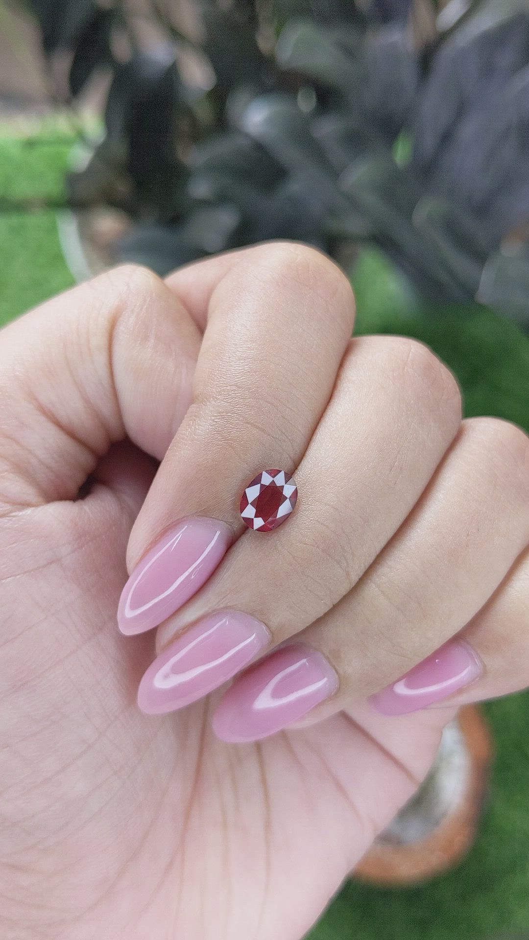 1.10 Ct. Orangish Red Malaya Garnet Size Video
