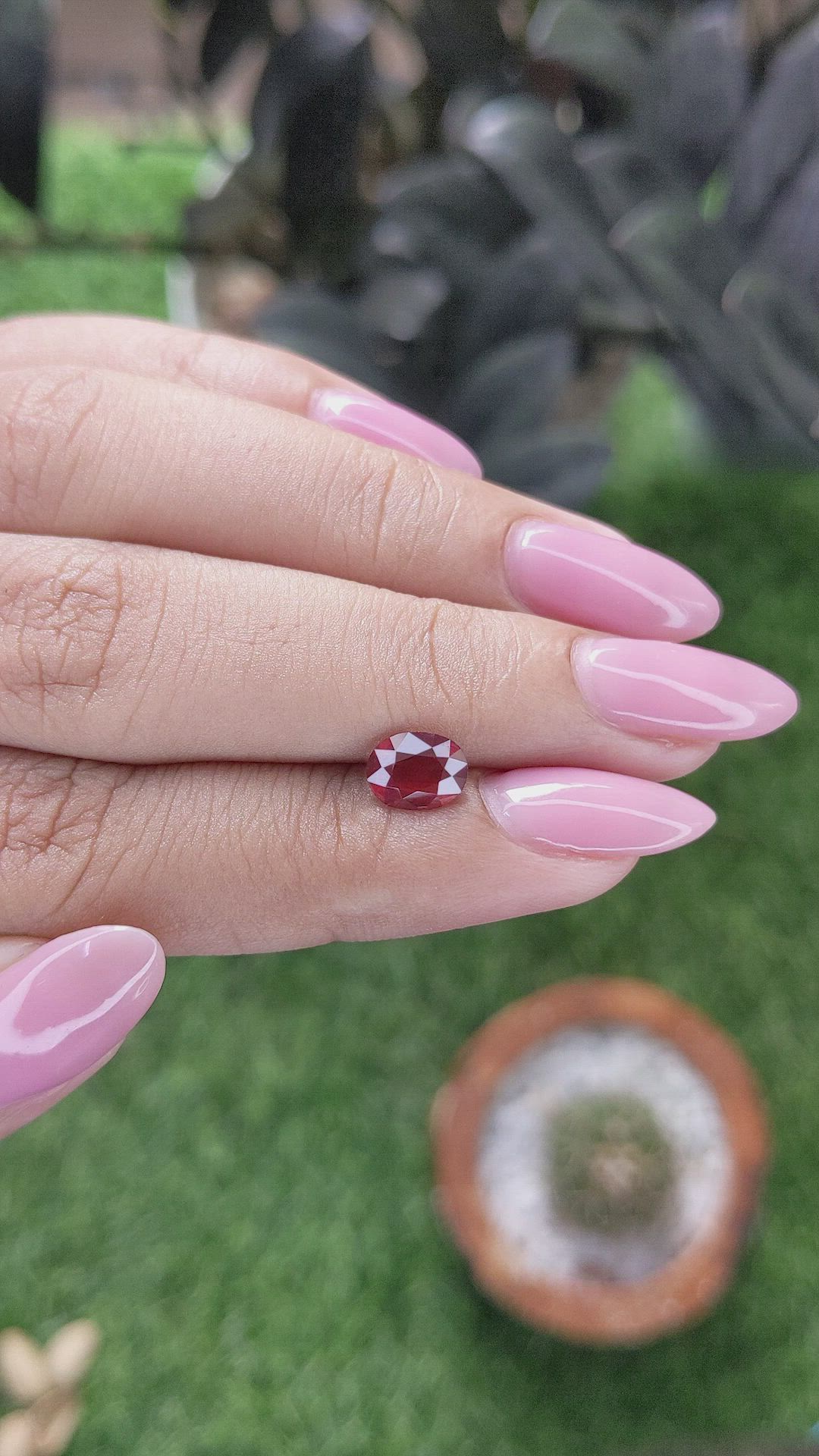 1.10 Ct. Orangish Red Malaya Garnet Size Video