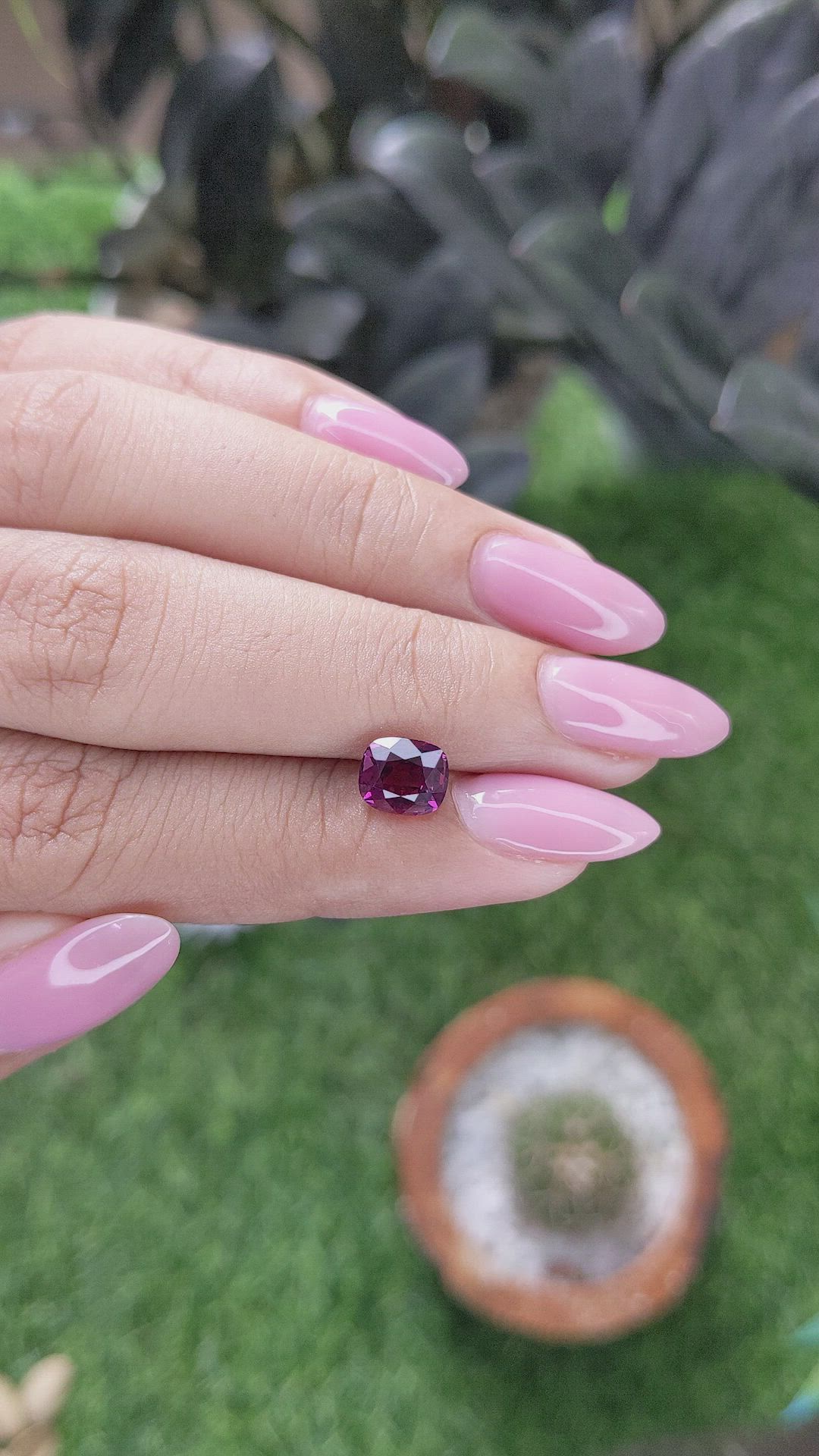 1.73 Ct. Pink Malaya Garnet Size Video