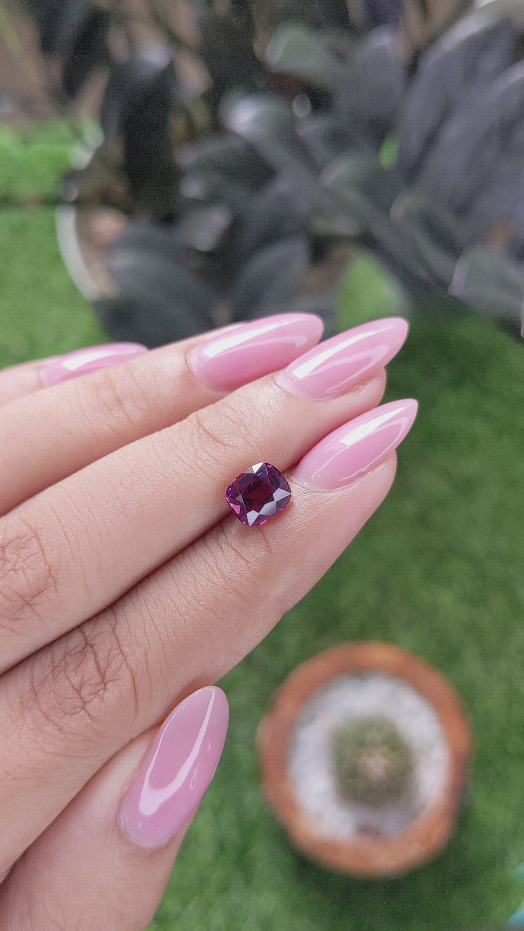1.73 Ct. Pink Malaya Garnet Size Video