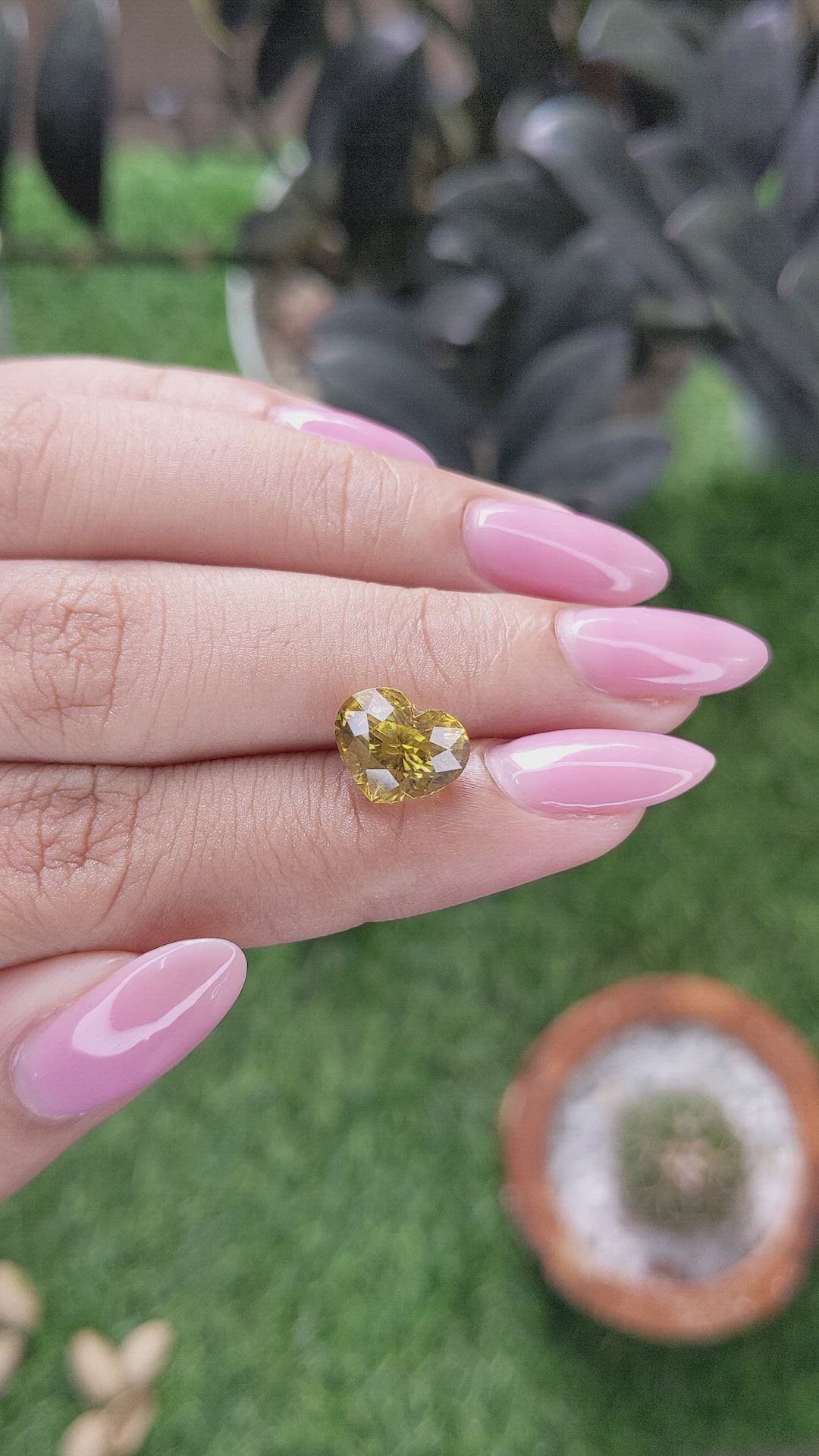 3.89 Ct. Greenish Yellow Sphene (Titanite) Size Video