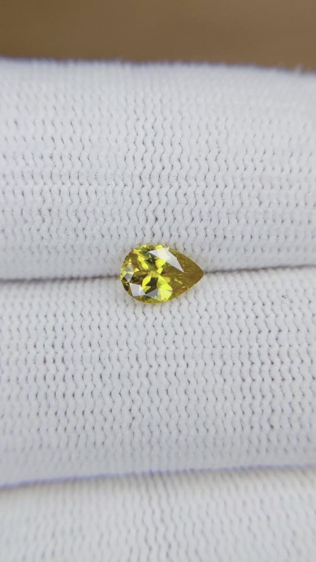 0.61 Ct. Greenish Yellow Sphene (Titanite) from Afghanistan Size Video