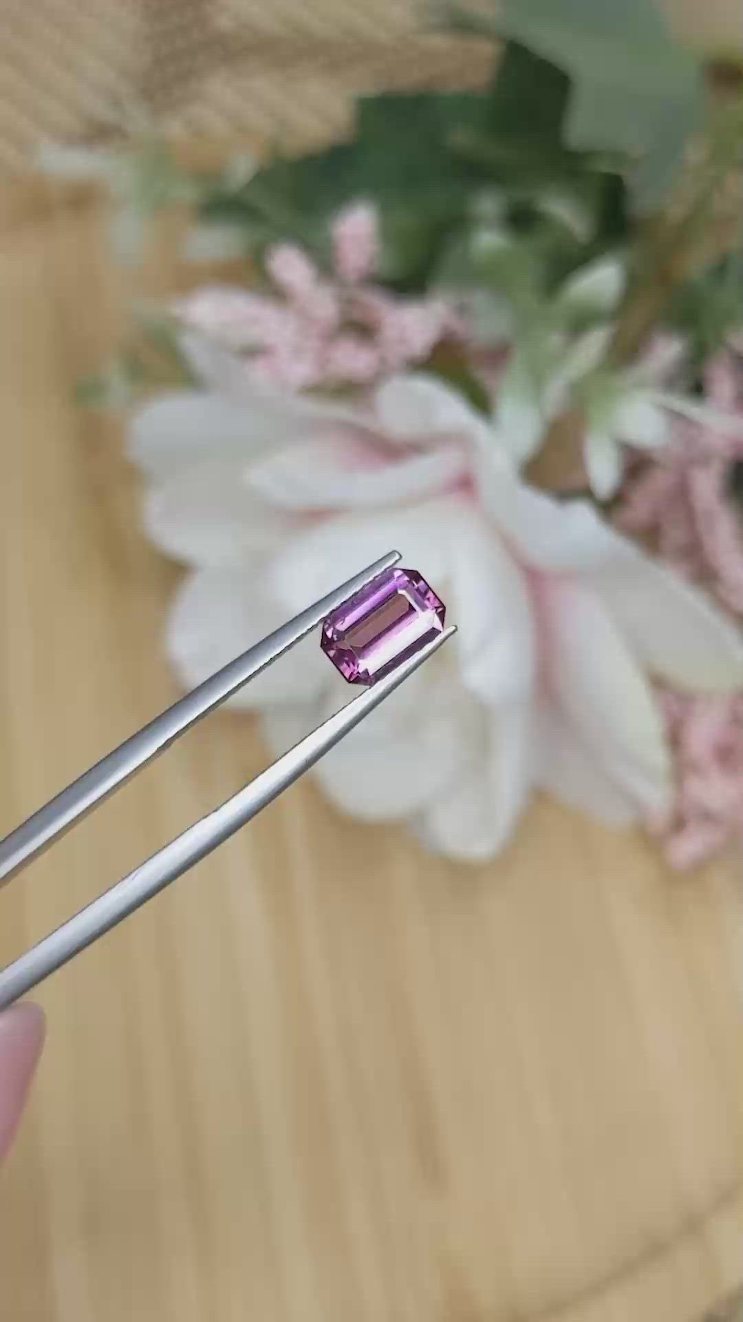 1.16 Ct. Purplish Pink Spinel from Ceylon (Sri Lanka) Size Video