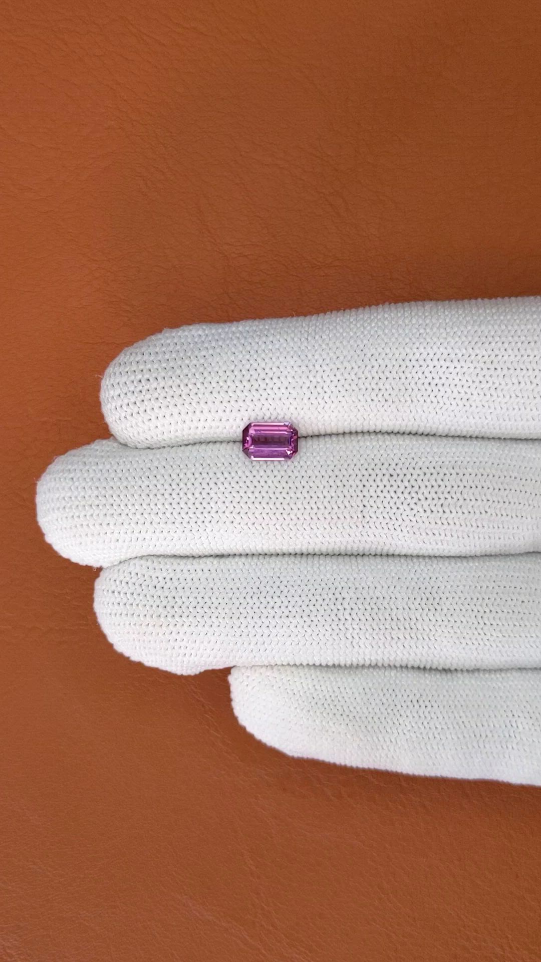 1.16 Ct. Purplish Pink Spinel from Ceylon (Sri Lanka) Size Video