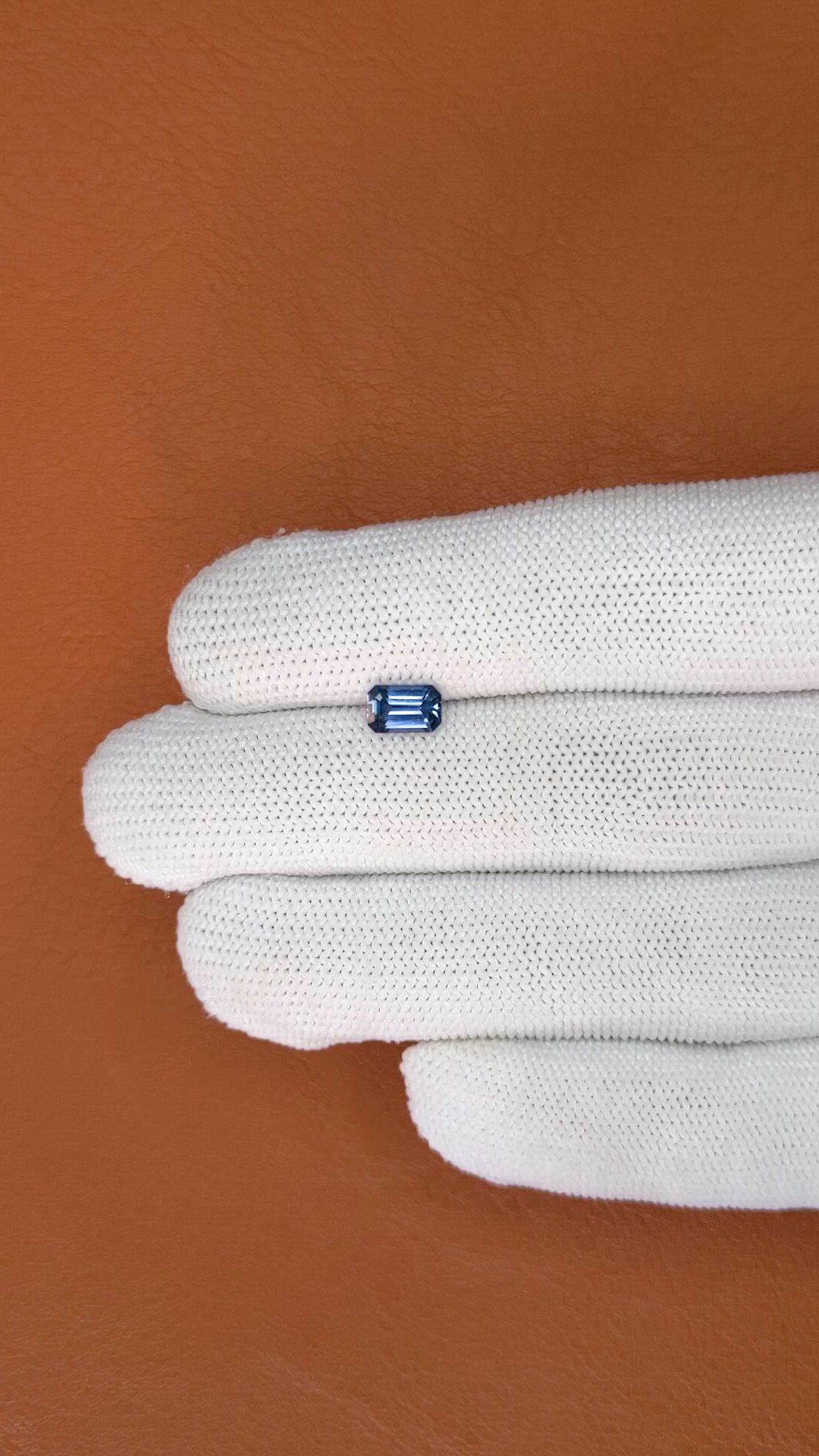 0.99 Ct. Blue Spinel from Ceylon (Sri Lanka) Size Video